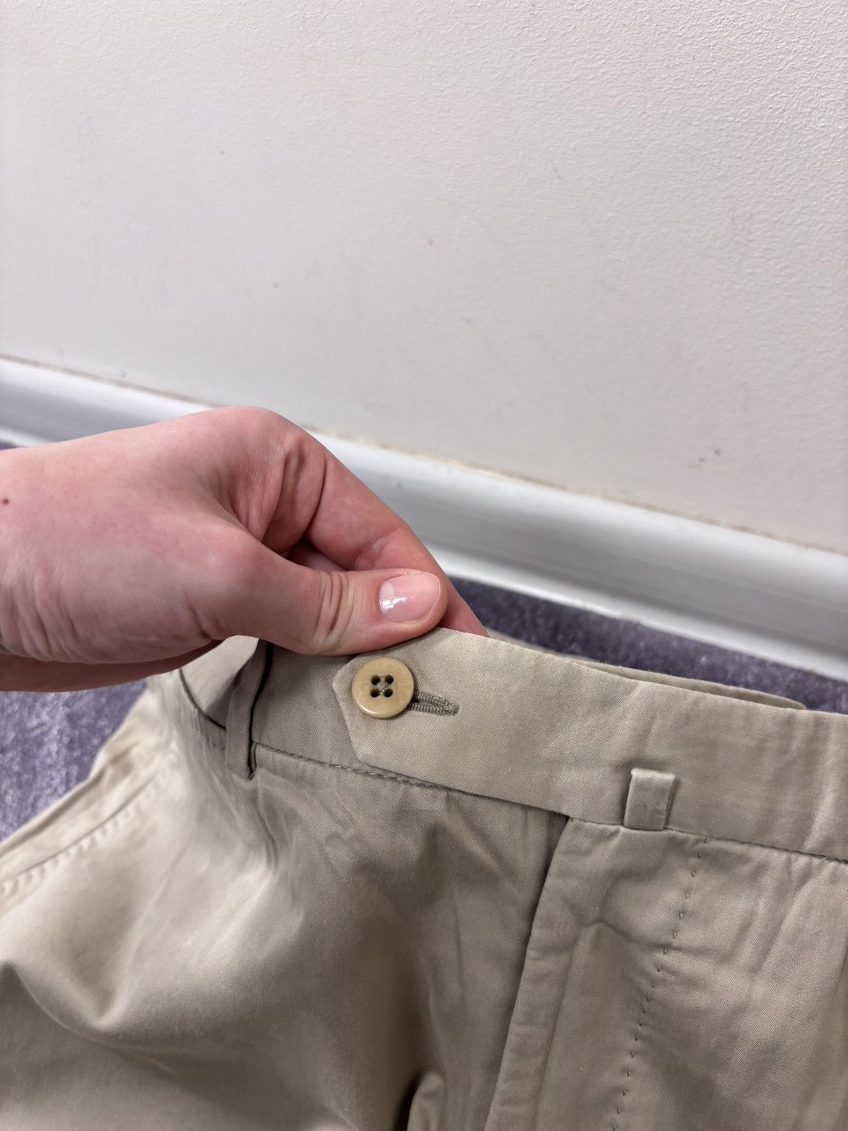 Ermenegildo Zegna Ermenegildo Zegna Men’s Beige Chino Pants Trousers Size US 36 / EU 52 - 7 Thumbnail