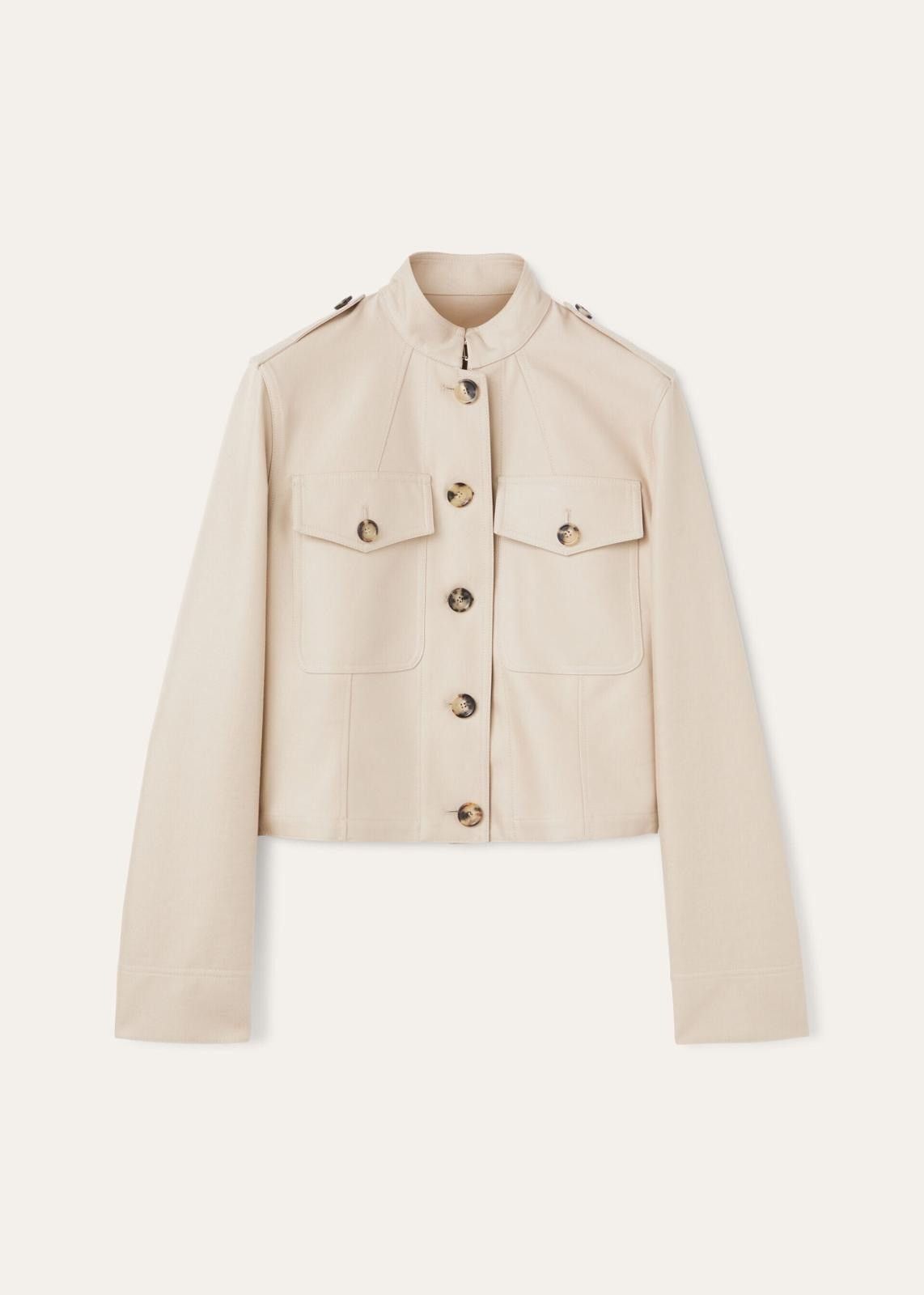 Loro Piana o1srvl11e0725 FAO0524 Cotton & Silk Short Jacket in Beige Size M / US 6-8 / IT 42-44 - 1 Thumbnail