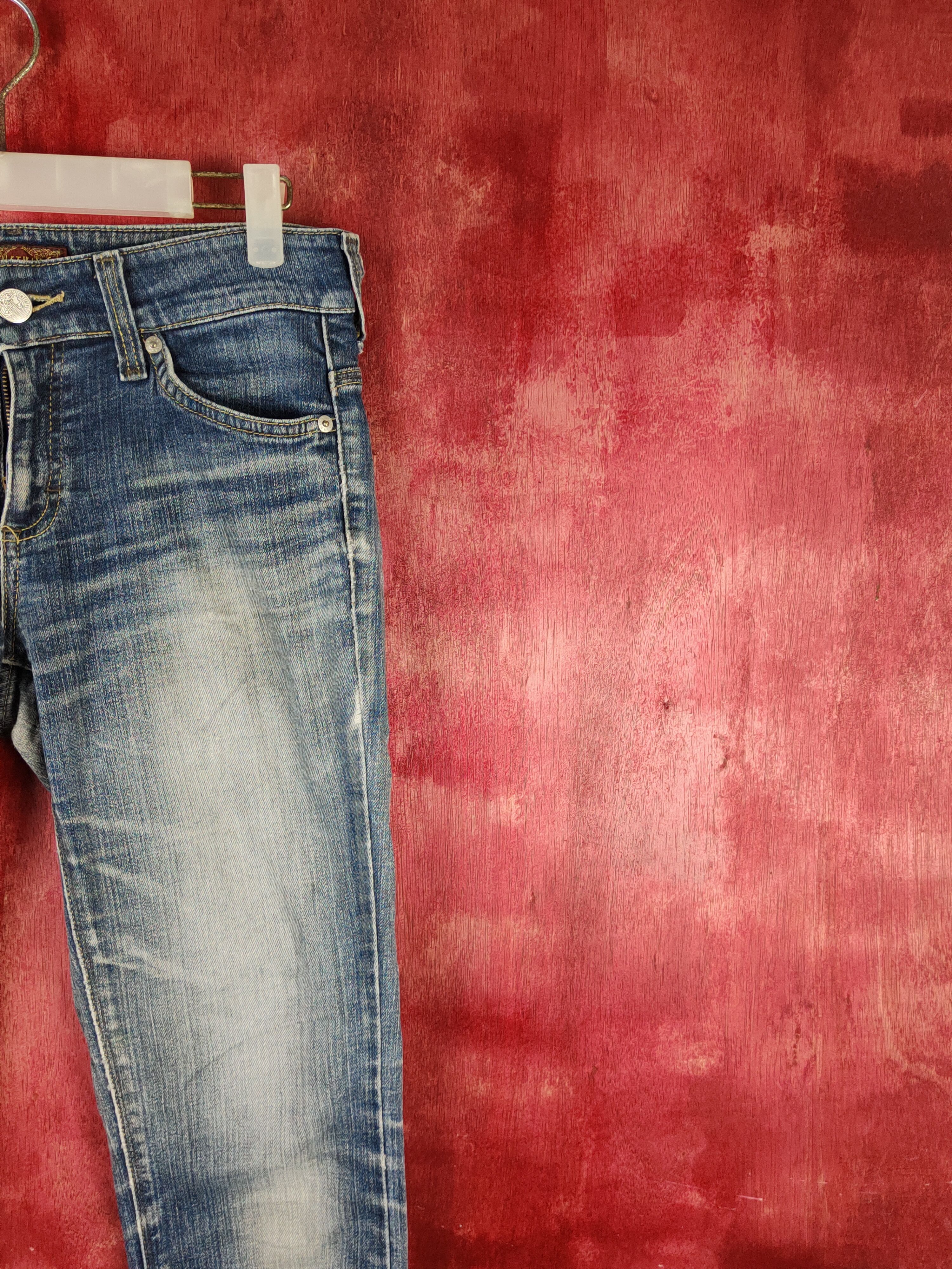 Edwin Something - Edwin Blue Faded Distressed Ripped Jeans #S1808 Size 29" - 5 Thumbnail