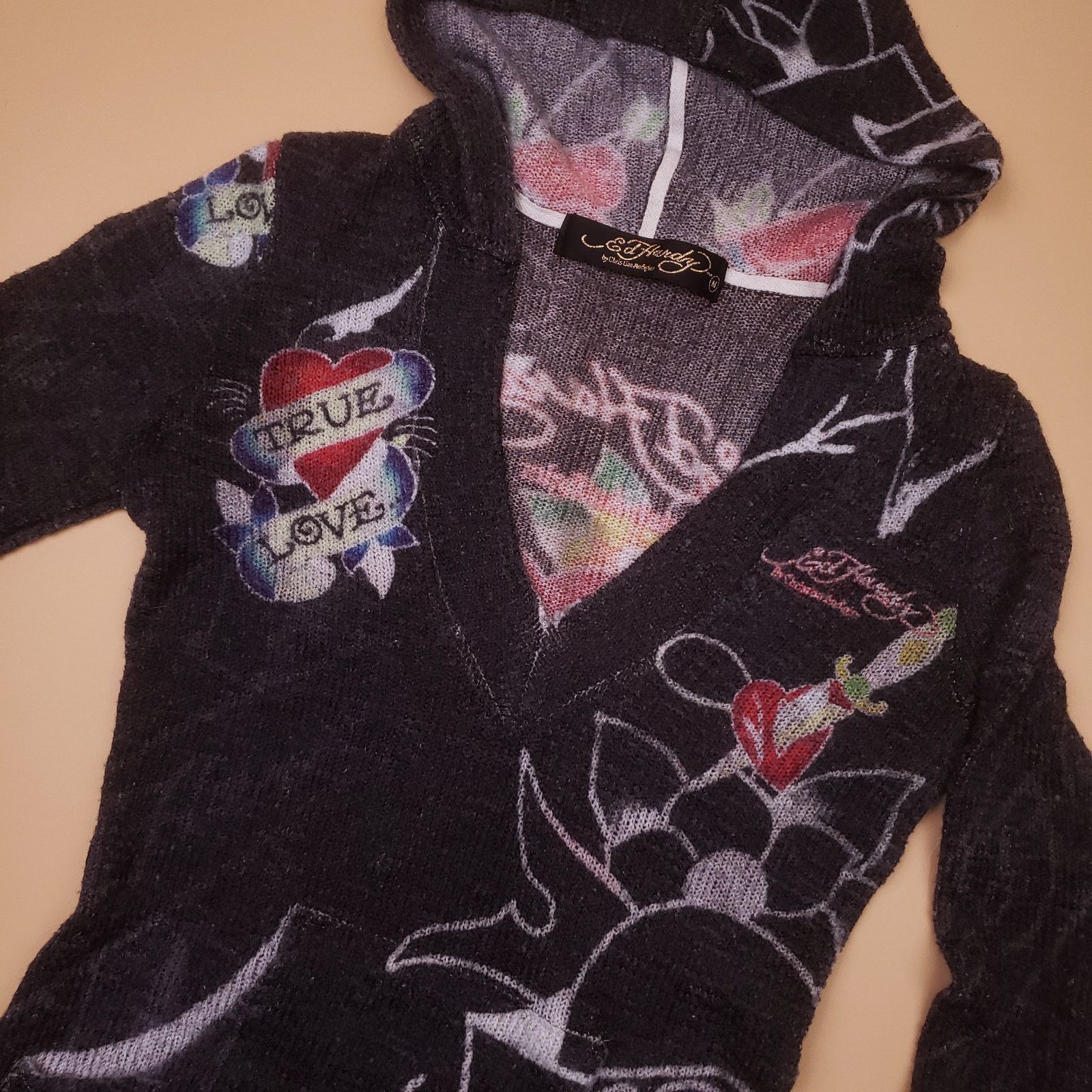 Ed Hardy Vtg Ed Hardy fitted pullover v-neck mini dress PETITE Size XS / US 0-2 / IT 36-38 - 4 Thumbnail