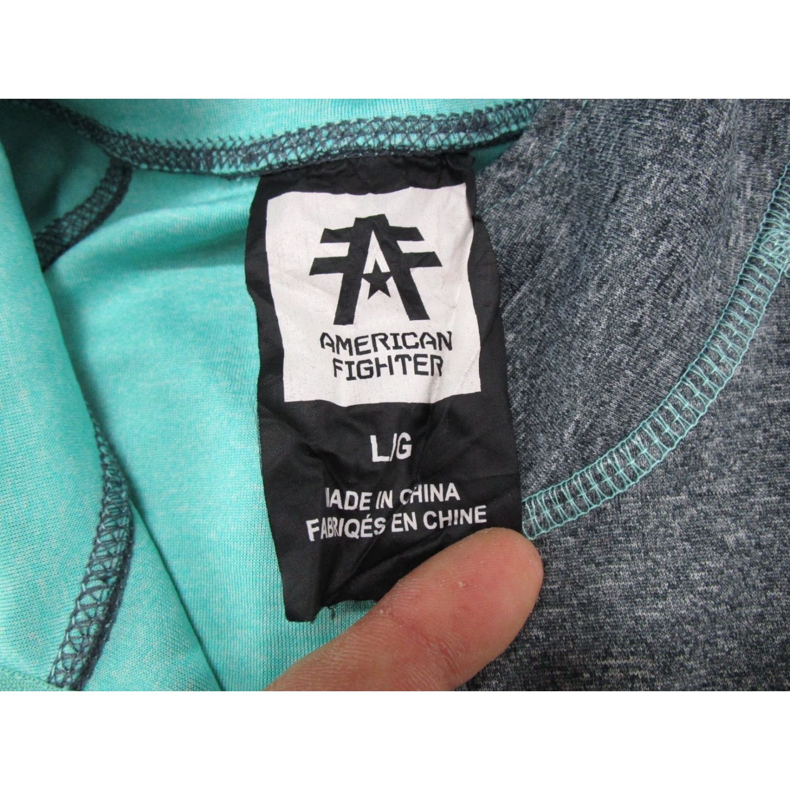 Vintage American Fighter Shirt Men's L Long Sleeve Pullover 1/4 Zip Grunge MMA Y2K Gray Size US L / EU 52-54 / 3 - 3 Thumbnail