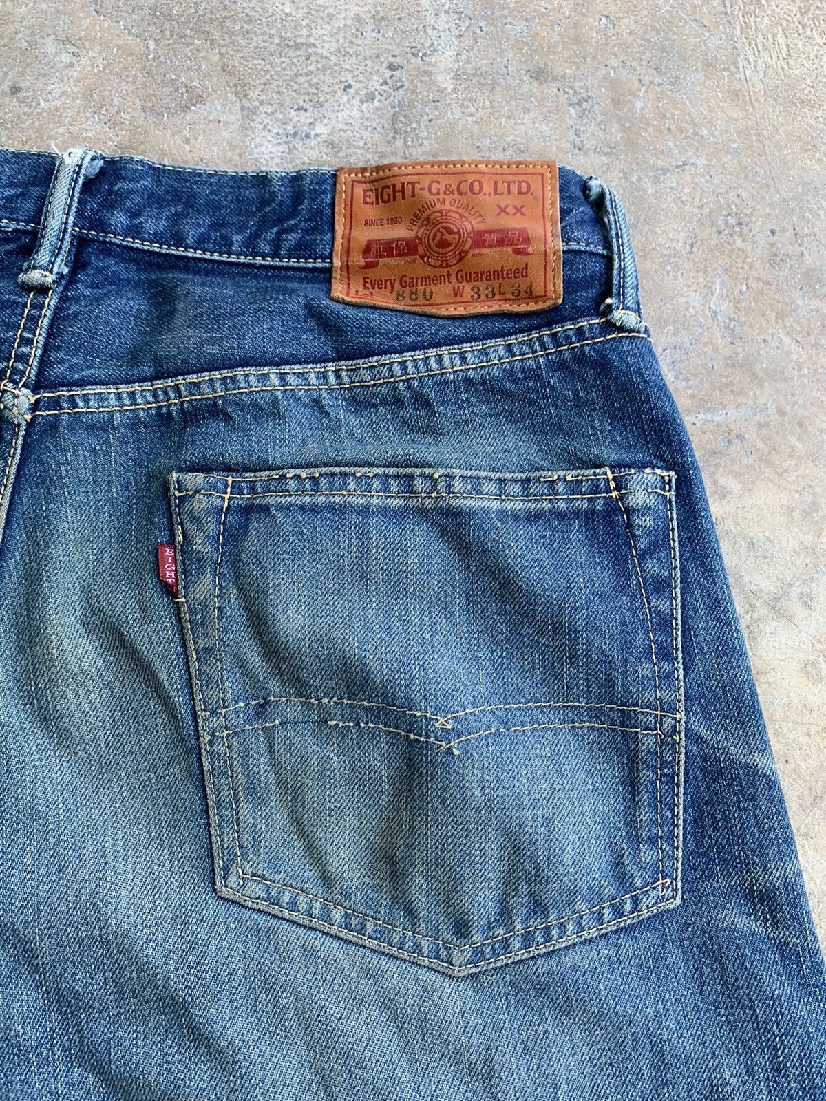 Japanese Brand × Kapital × Vintage Eight-G 880 Redline Selvedge Distressed Denim Size US 32 / EU 48 - 21 Thumbnail