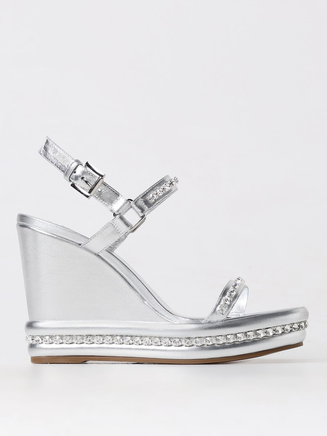 image of Christian Louboutin Shoes Woman Silver, Women's (Size 6)