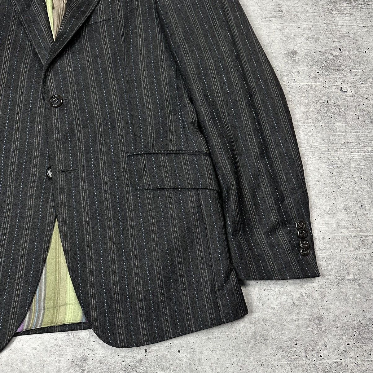 Designer × Etro Etro Milano Jacket Blazer Stripes Wool Lana Brown Men’s Size 48R - 4 Thumbnail