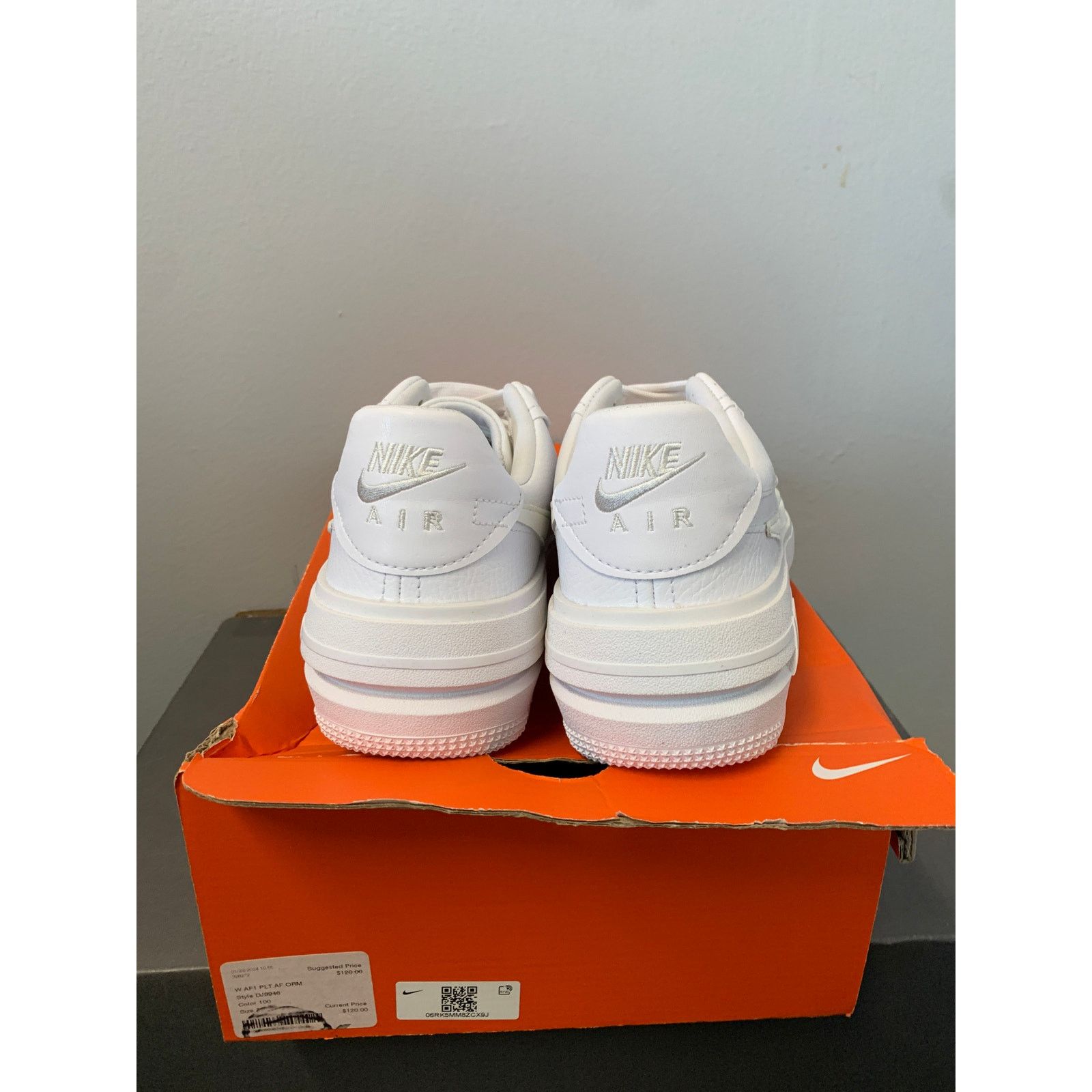 Nike Nike Air Force 1 PLT.AF.ORM Triple White Women's Size 7 NEW Size US 7 / IT 37 - 4 Thumbnail