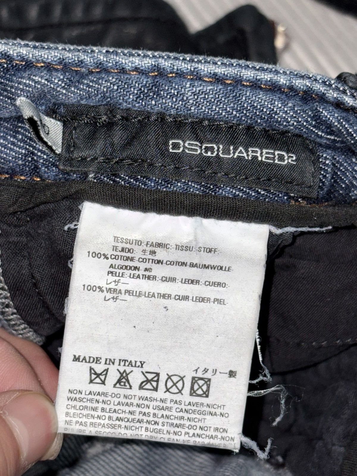 Dsquared2 Dsquared2 Leather Denim Jeans tactical bondage skirt buckle Size 28" / US 6 / IT 42 - 18 Thumbnail
