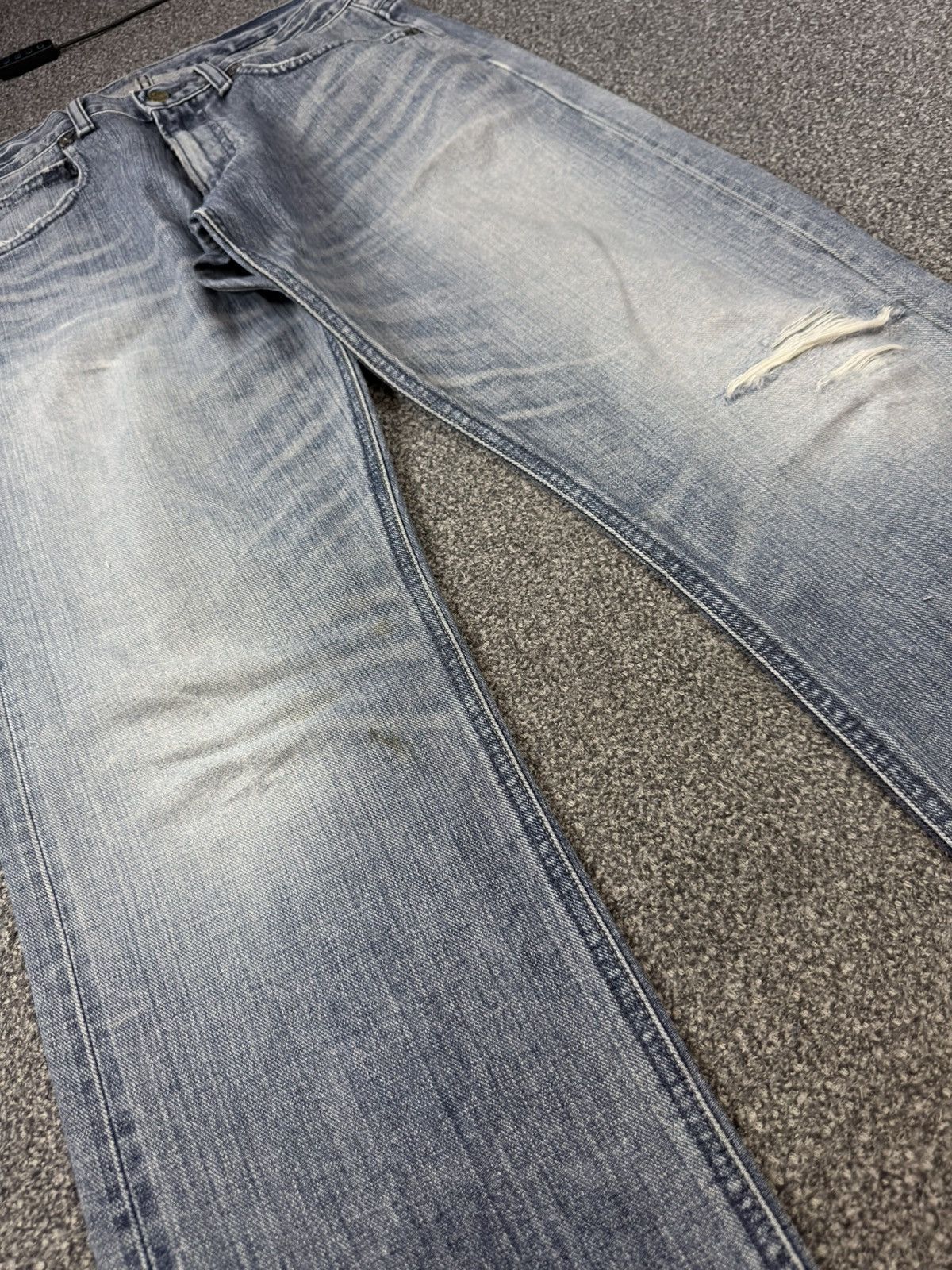 Lee × Number (N)ine Vintage 90s Japanese Denim Lee Distressed Faded Wash Jeans Size US 33 - 5 Thumbnail