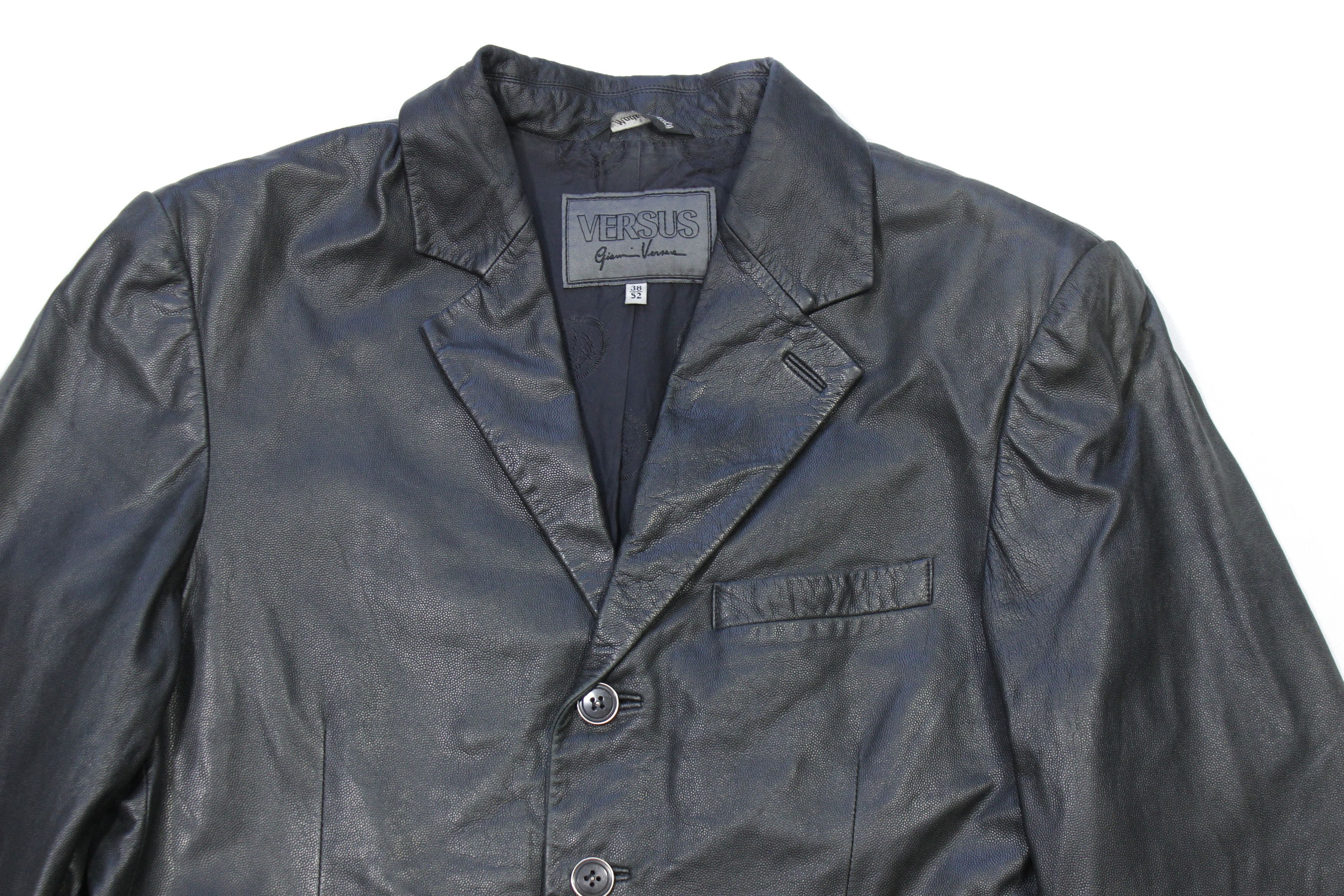 Versace 90S Leather Jacket Vintage Size US L / EU 52-54 / 3 - 4 Thumbnail