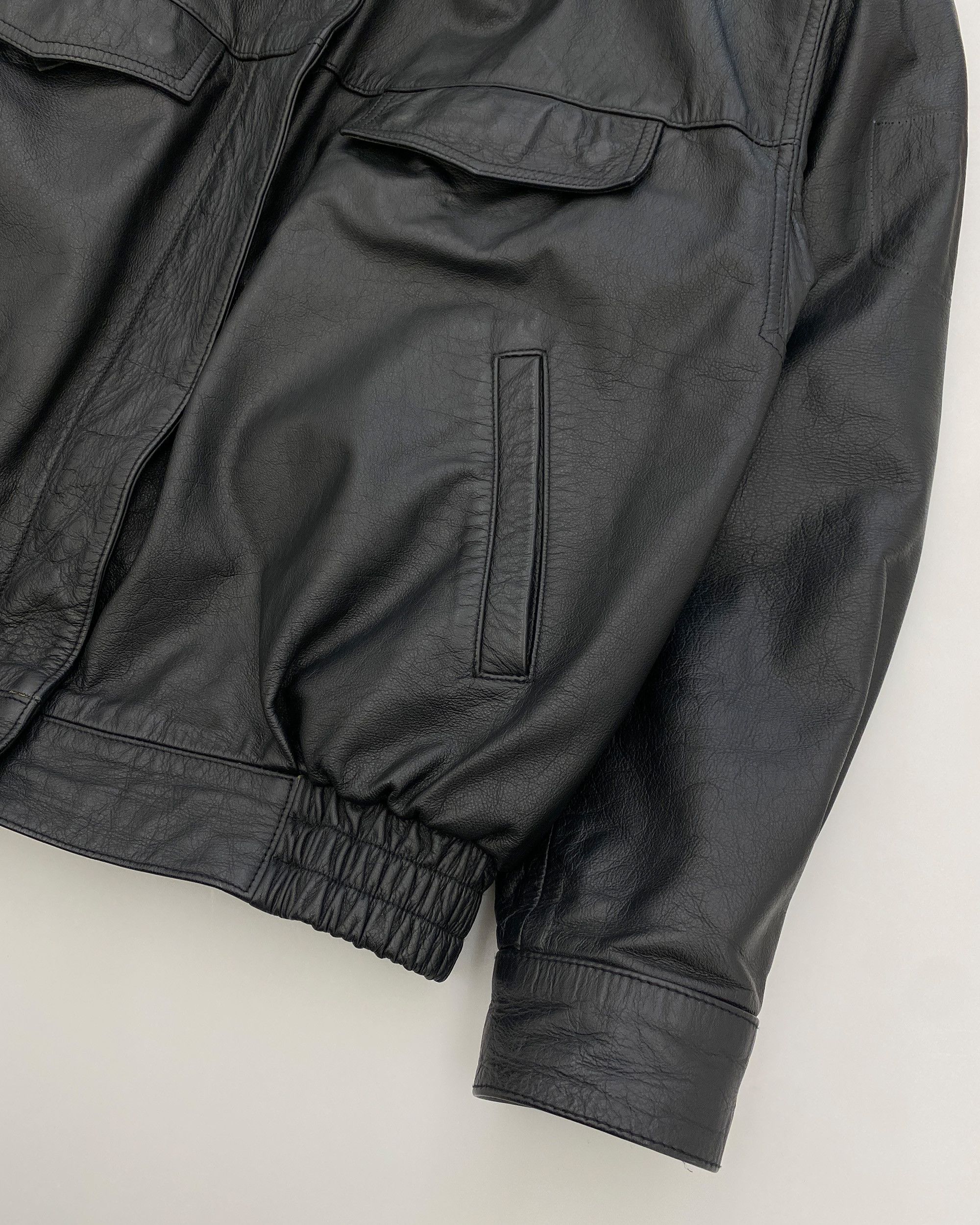 Vintage 1999 1990s Polizei Riri Zip Cowhide Leatherjacket Size US L / EU 52-54 / 3 - 8 Thumbnail