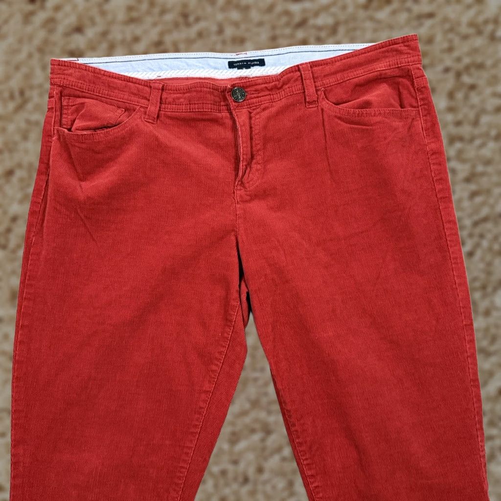 Tommy Hilfiger Tommy Hilfiger Corduroy Stretch Pants Women's Size 14 Red Corduroy Stretch Pants Womens 14 Red Tommy Hilfiger Size 36" / US 14 / IT 50 - 1 Thumbnail