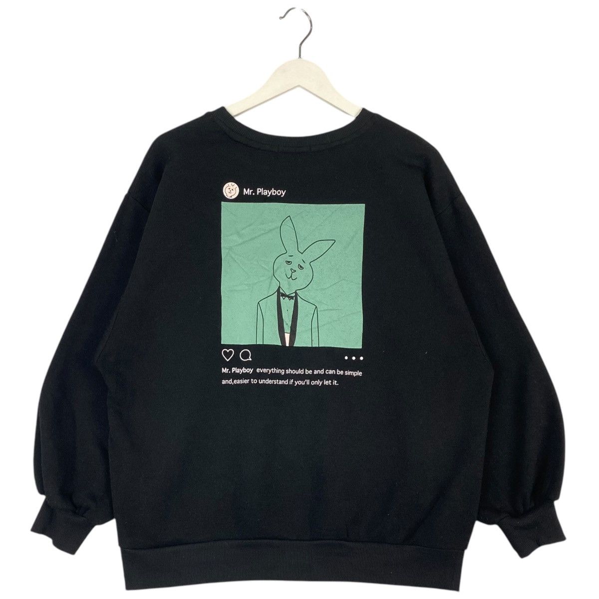 Playboy Vintage Playboy Bunny Small Logo Crewneck Sweatshirt Black P Size US L / EU 52-54 / 3 - 5 Thumbnail