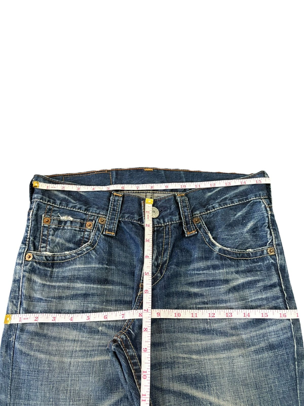 Levi's Vintage 90s Levis 507 Bootcut Distress Blue Jeans Size US 31 - 10 Thumbnail