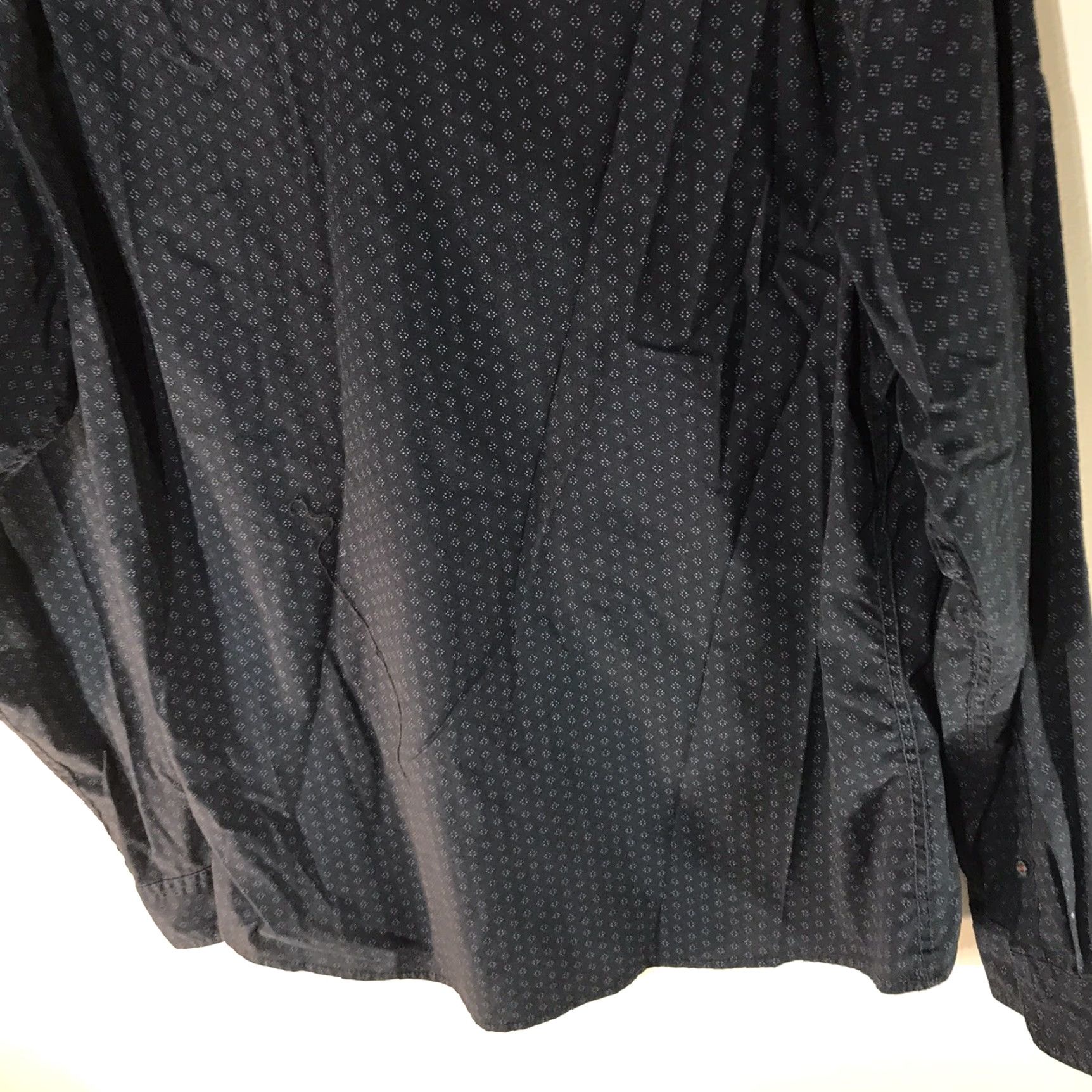 Wrangler Wrangler Button-Up Mens XL Navy Geometric Pattern Button-Down Shirt Long Sleeve Regular Fit Size US XL / EU 56 / 4 - 7 Thumbnail