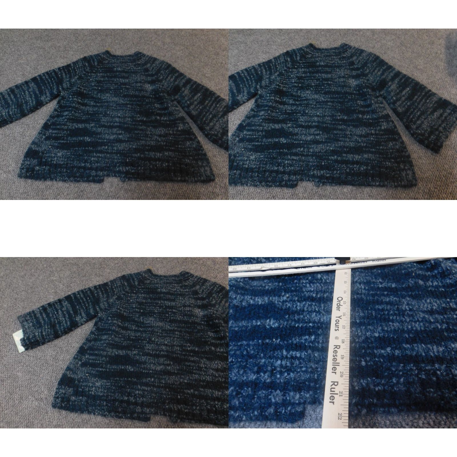 Vintage Currants Womens Cardigan Sweater Large Blue Stretch Crew Neck Long Sleeve Knit Cotton Regular Classic Size L / US 10 / IT 46 - 8 Thumbnail