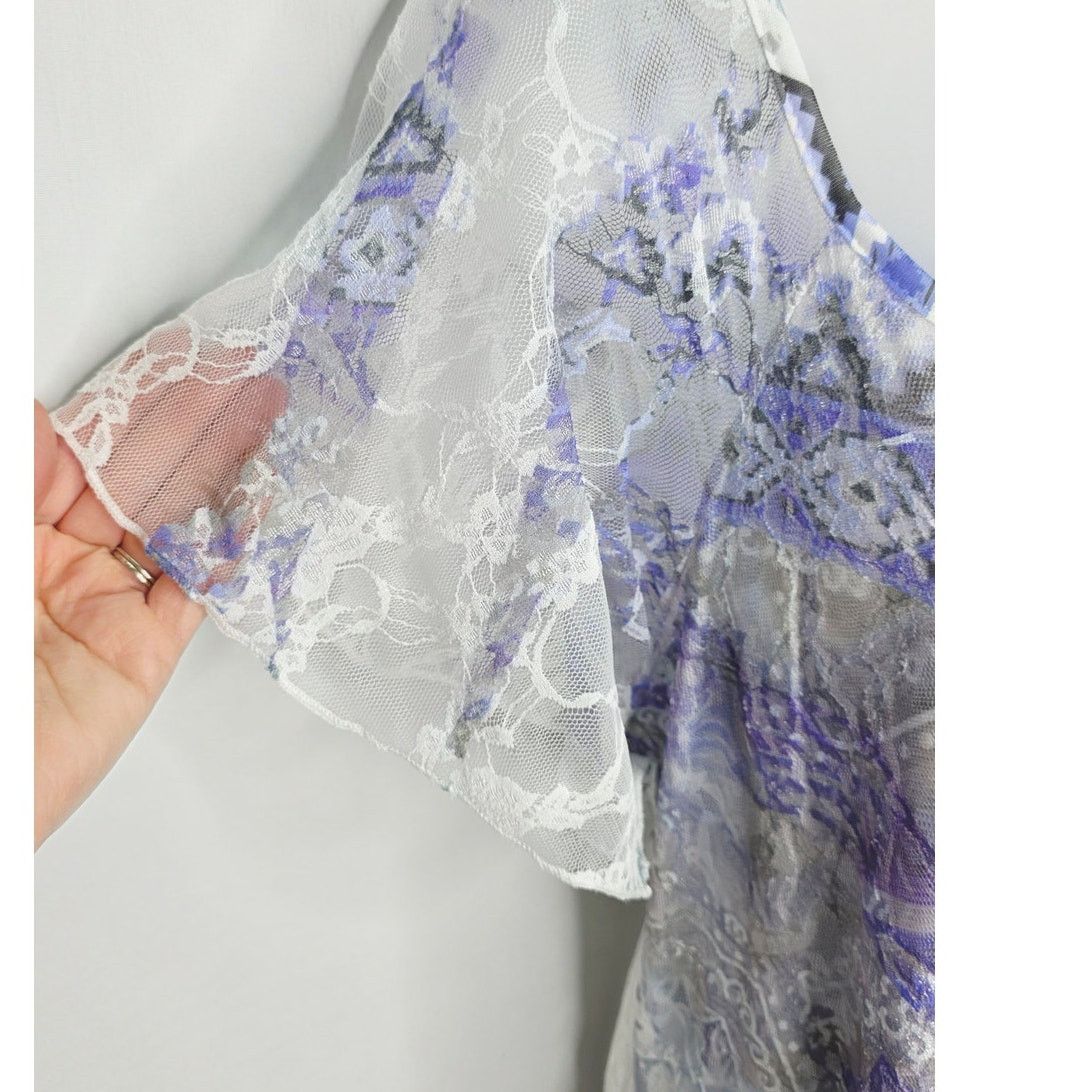 Other Womens 2X Sheer Lace Tunic Top Boho Fairycore Romantic Size XXL / US 16-18 / IT 52-54 - 4 Thumbnail