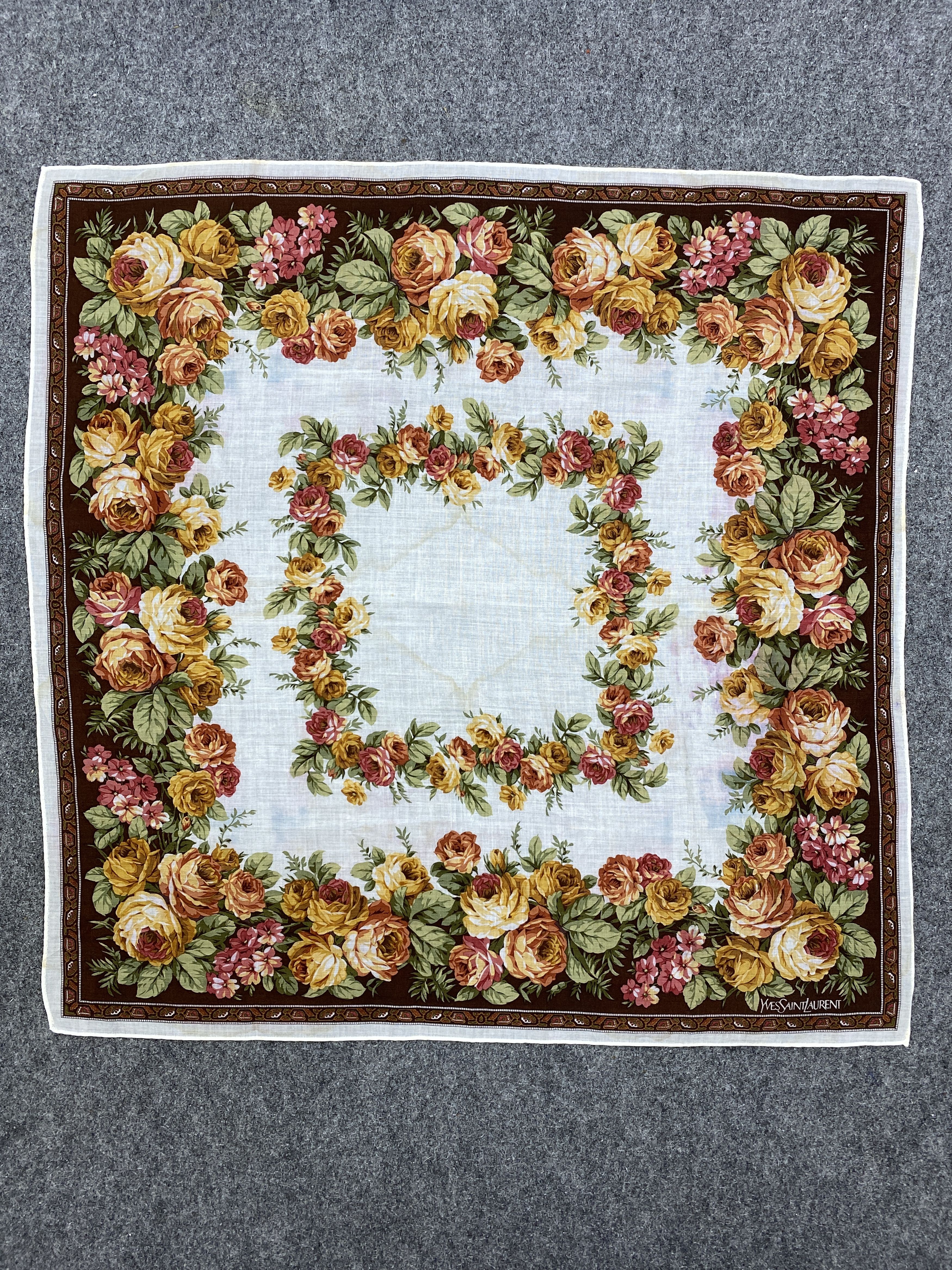 Yves Saint Laurent Yves Saint Laurent Handkerchief / Neckerchief HKC1010 Size ONE SIZE - 5 Thumbnail