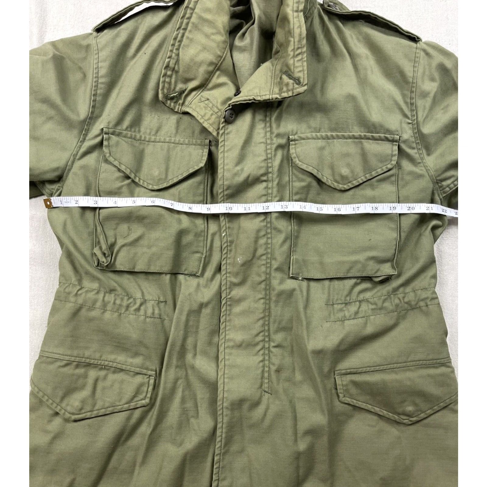 Vintage VINTAGE Army Military Jacket Green Canvas Lined Field Coat M Men Mid-Length Militaria Decade Militaria Mens Coat Size US M / EU 48-50 / 2 - 5 Thumbnail