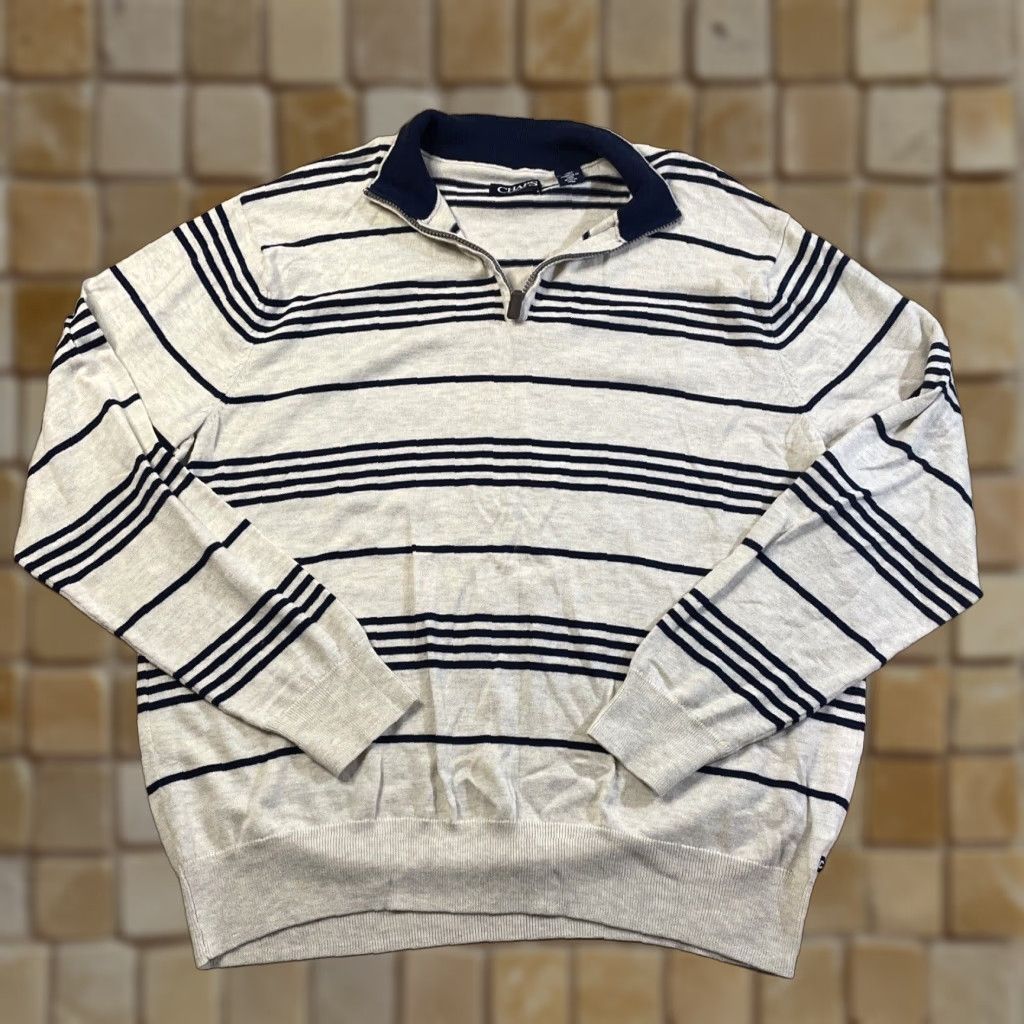 Chaps VINTAGE Chaps Men’s Polo Shirt XXL Long Sleeve Striped 1/4 Zip Knit Casual Fall Winter Spring Size US XXL / EU 58 / 5 - 1 Thumbnail
