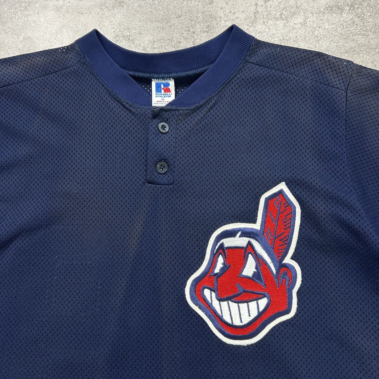 MLB × Russell Athletic × Vintage VTG 90s CLEVELAND INDIANS JOSE MESA RUSSELL PRACTICE JERSEY Size US M / EU 48-50 / 2 - 4 Thumbnail