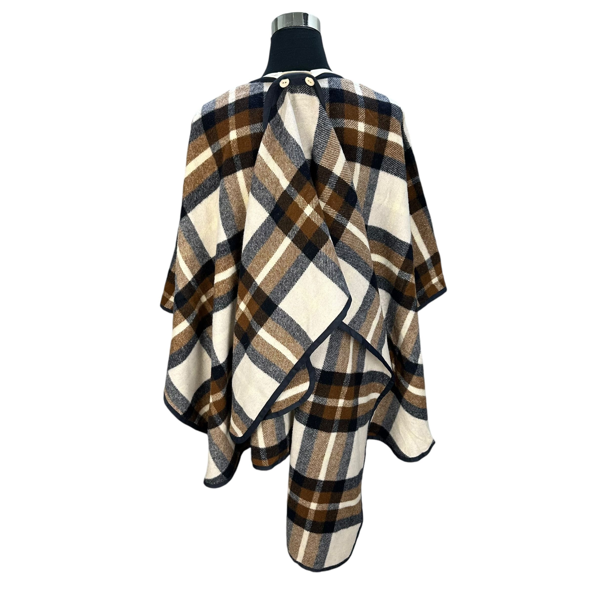 Other SNIDEL Checked Wool Shawl Capes Double Layered #A55-1262 Size US XXL / EU 58 / 5 - 14 Thumbnail