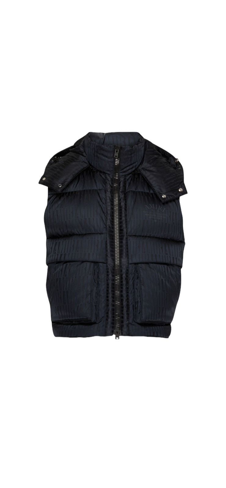 image of Amiri Jacquard Down Gilet in Black, Men's (Size XL)