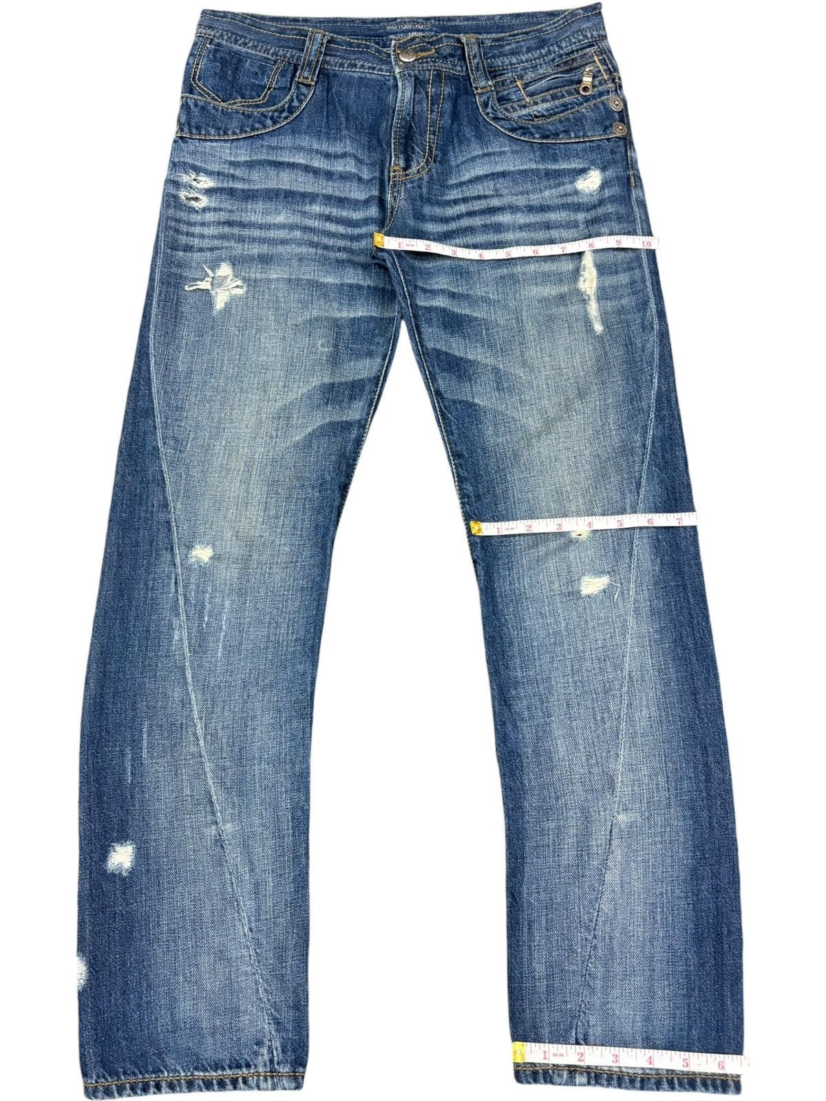 Burberry Vintage Burberry Blue Label Buckle Back Distressed Jeans Size 31" - 12 Thumbnail