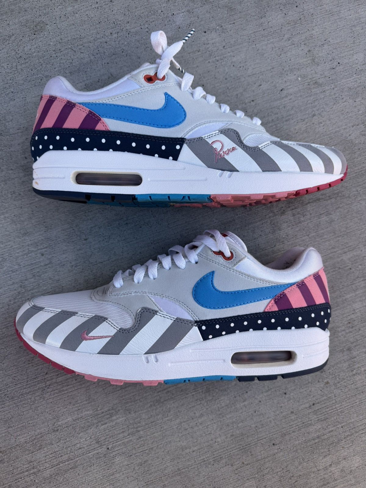 NIKE AIR MAX 1 PARRA SIZE 10 WHITE MULTI COLOR USA