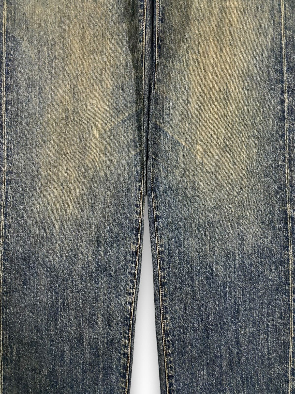 GU × Undercover Vintage Japanese Brand GU Dark Mud Wash Loose Ripped Jeans Size US 33 - 6 Thumbnail
