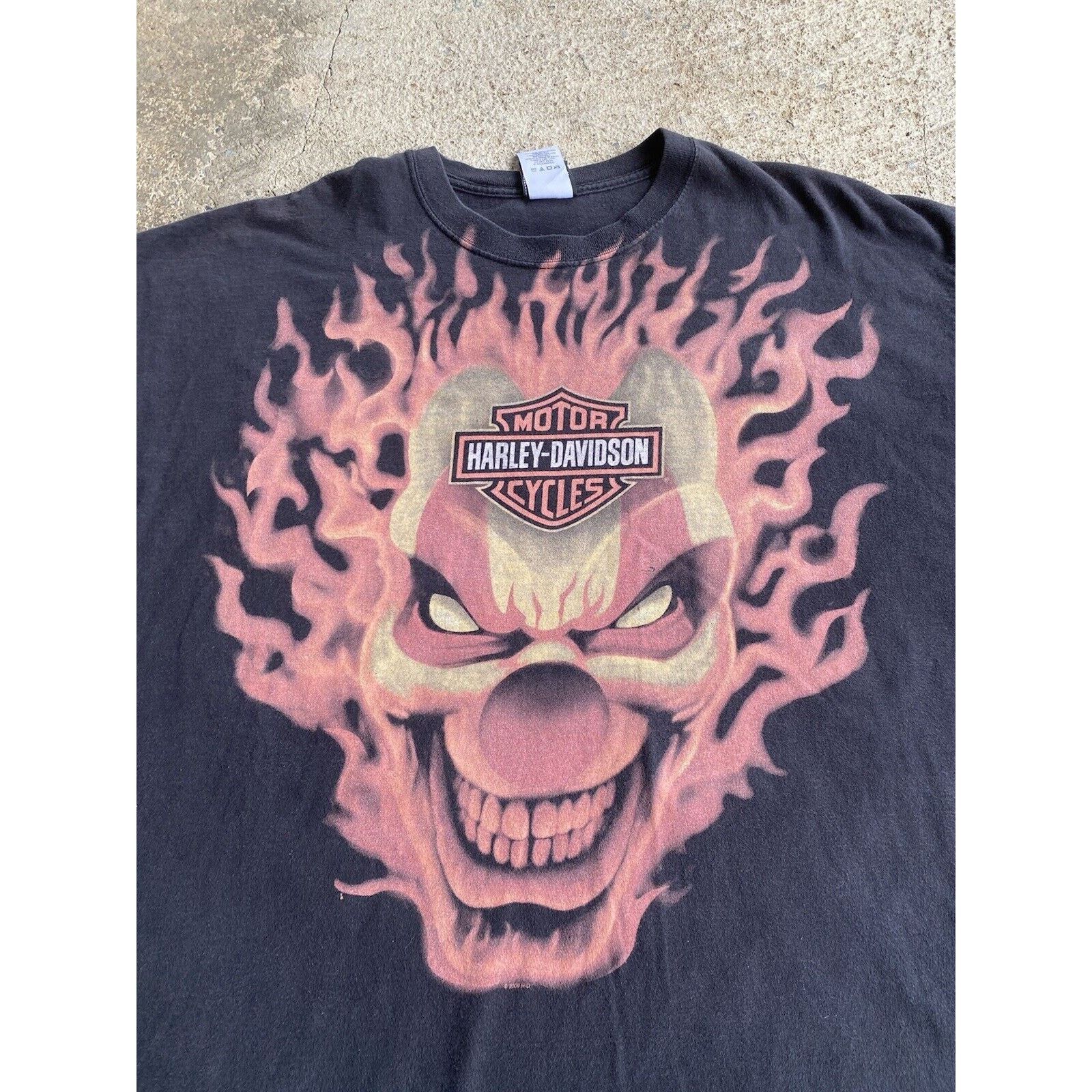 Harley Davidson Vintage Y2K Harley Davidson Clown Double Sided Shirt Size US XXL / EU 58 / 5 - 3 Thumbnail