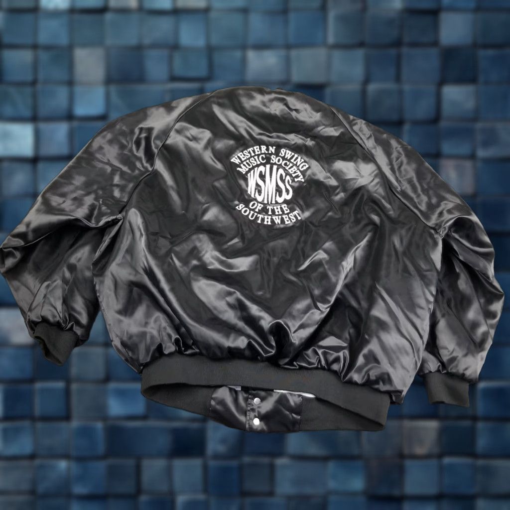 Vintage VINTAGE Satin Bomber Jacket Men 2XL Black WSMSS Cowboy Western 80s 90s Keith Mens Jacket Size US XXL / EU 58 / 5 - 1 Thumbnail