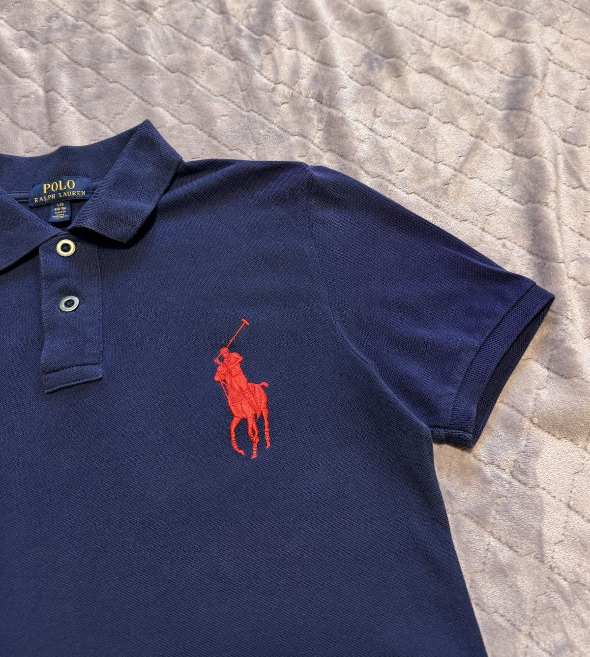 Polo Ralph Lauren × Vintage Vintage Polo Ralph Lauren Navy USA Flag Polo Shirt Size US L / EU 52-54 / 3 - 8 Thumbnail