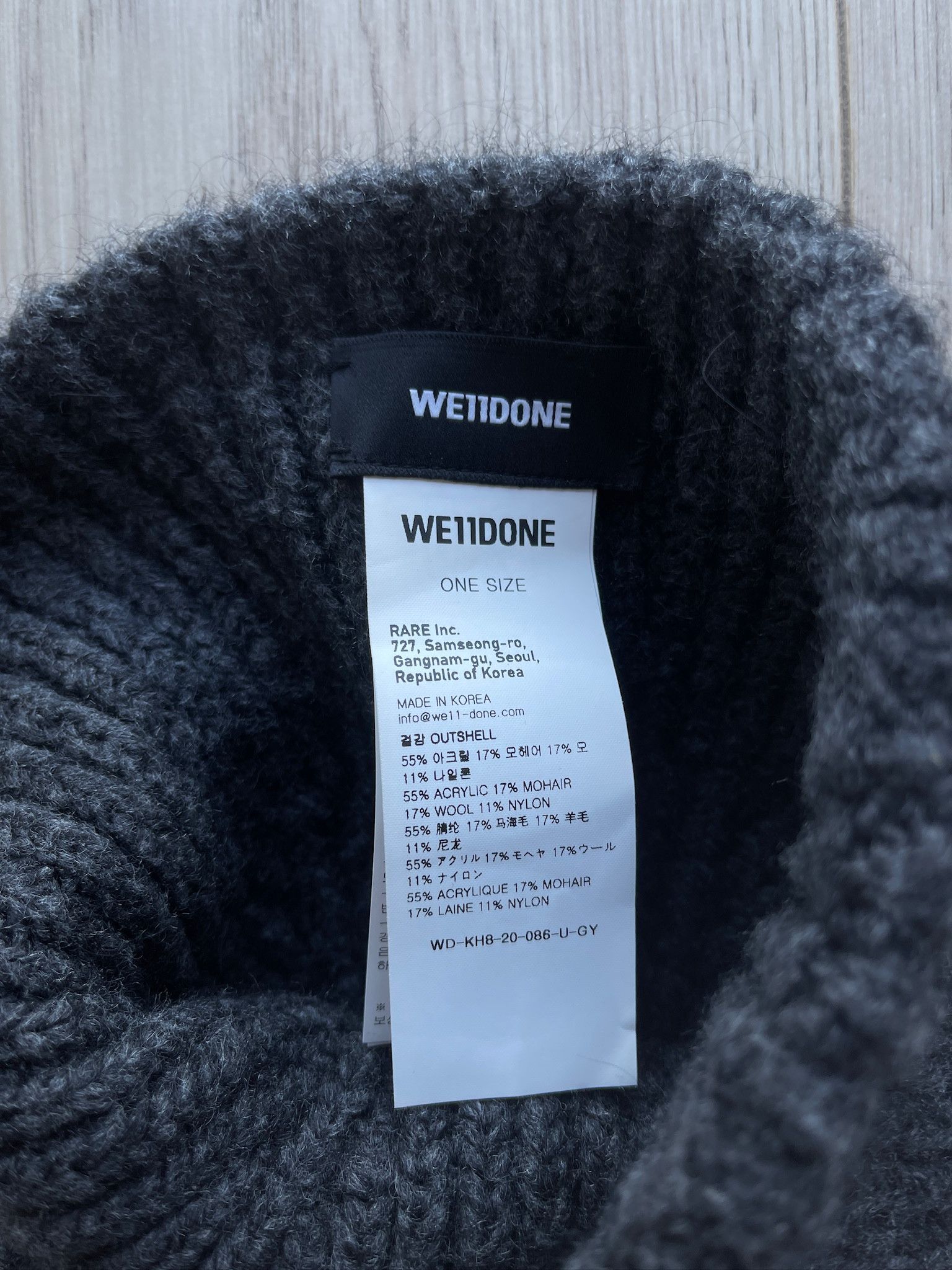 We11done Grey Wool Beanie