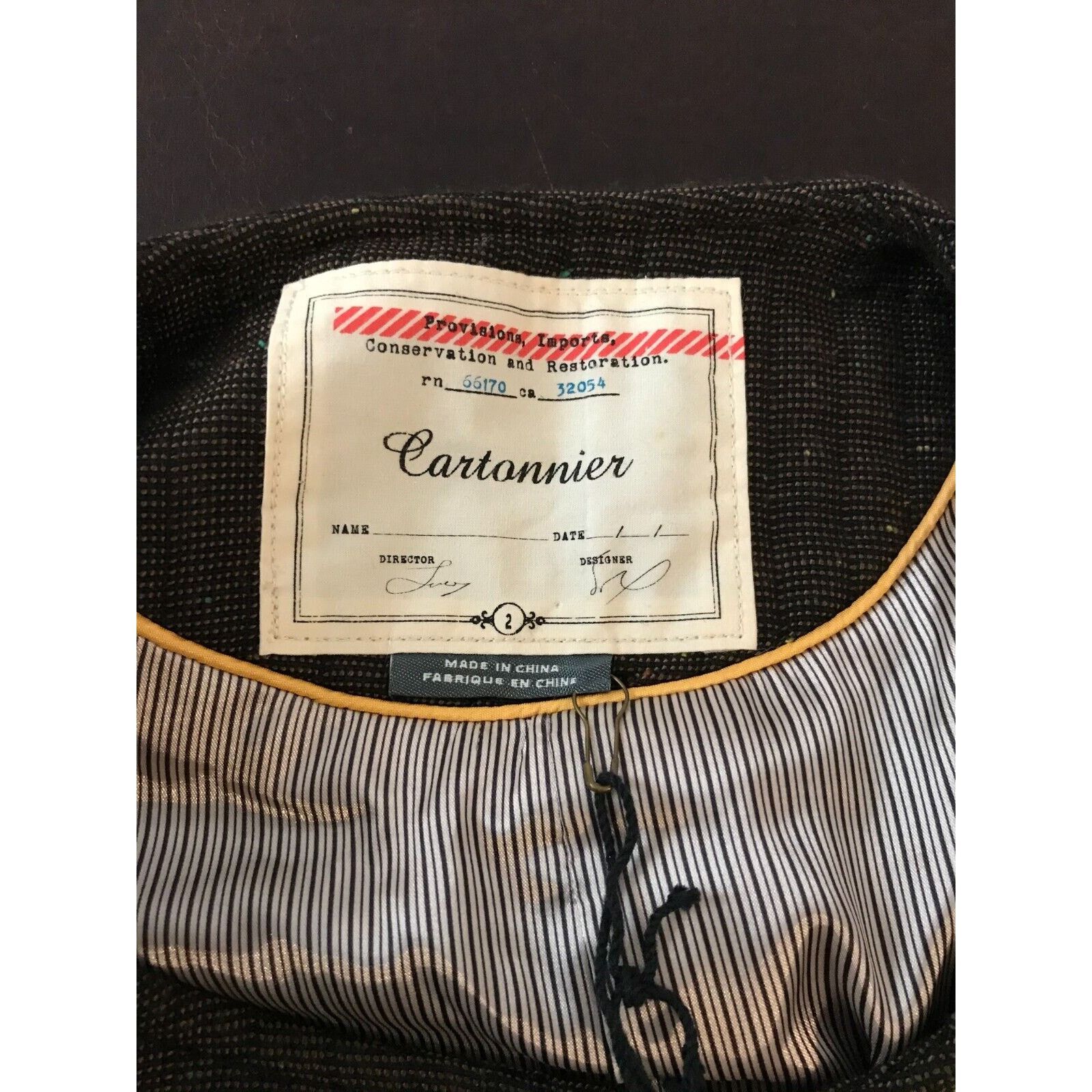 Anthropologie Anthropologie Cartonnier Brigade Brown Tweed Blazer - 2 NWT Size XS / US 0-2 / IT 36-38 - 6 Thumbnail