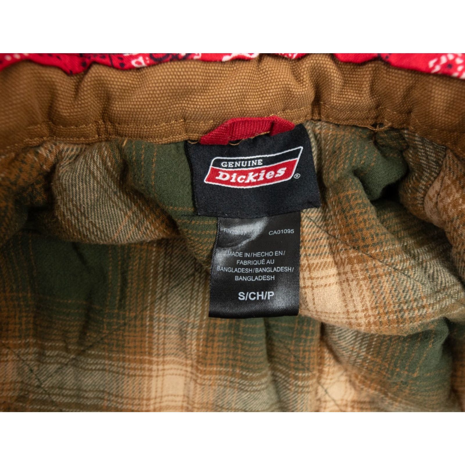 Dickies Dickies Jacket Mens Small Tan Workwear Flannel Lined Red Paisley Snap Button Size US S / EU 44-46 / 1 - 6 Thumbnail