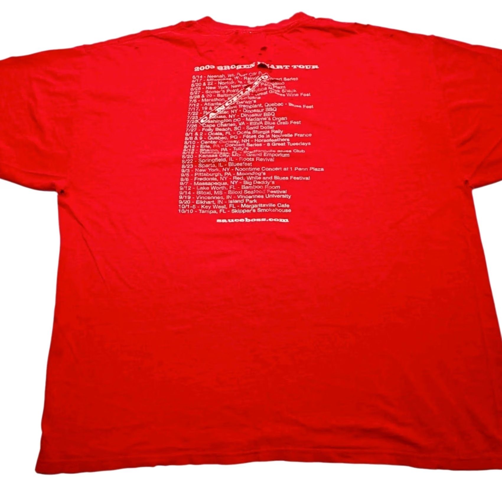 Delta VINTAGE Bill Wharton Sauce Boss Red T-Shirt 2XL Short Sleeve Graphic Print Men 2003 Broken Heart Tour Size US XXL / EU 58 / 5 - 2 Thumbnail