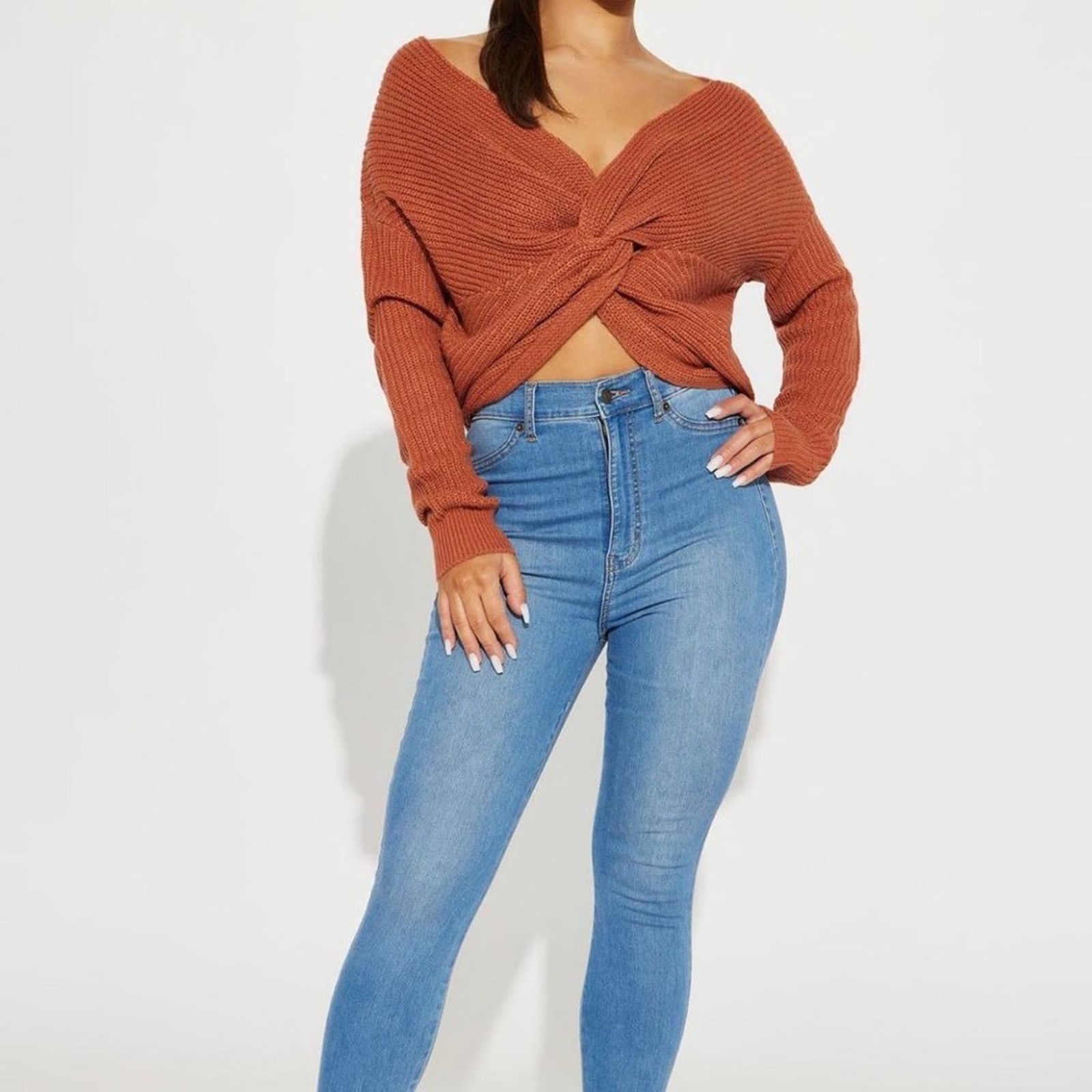 Other Reversible Twisted Knit Long Sleeve Fall Sweater Burgundy M Size M / US 6-8 / IT 42-44 - 16 Thumbnail
