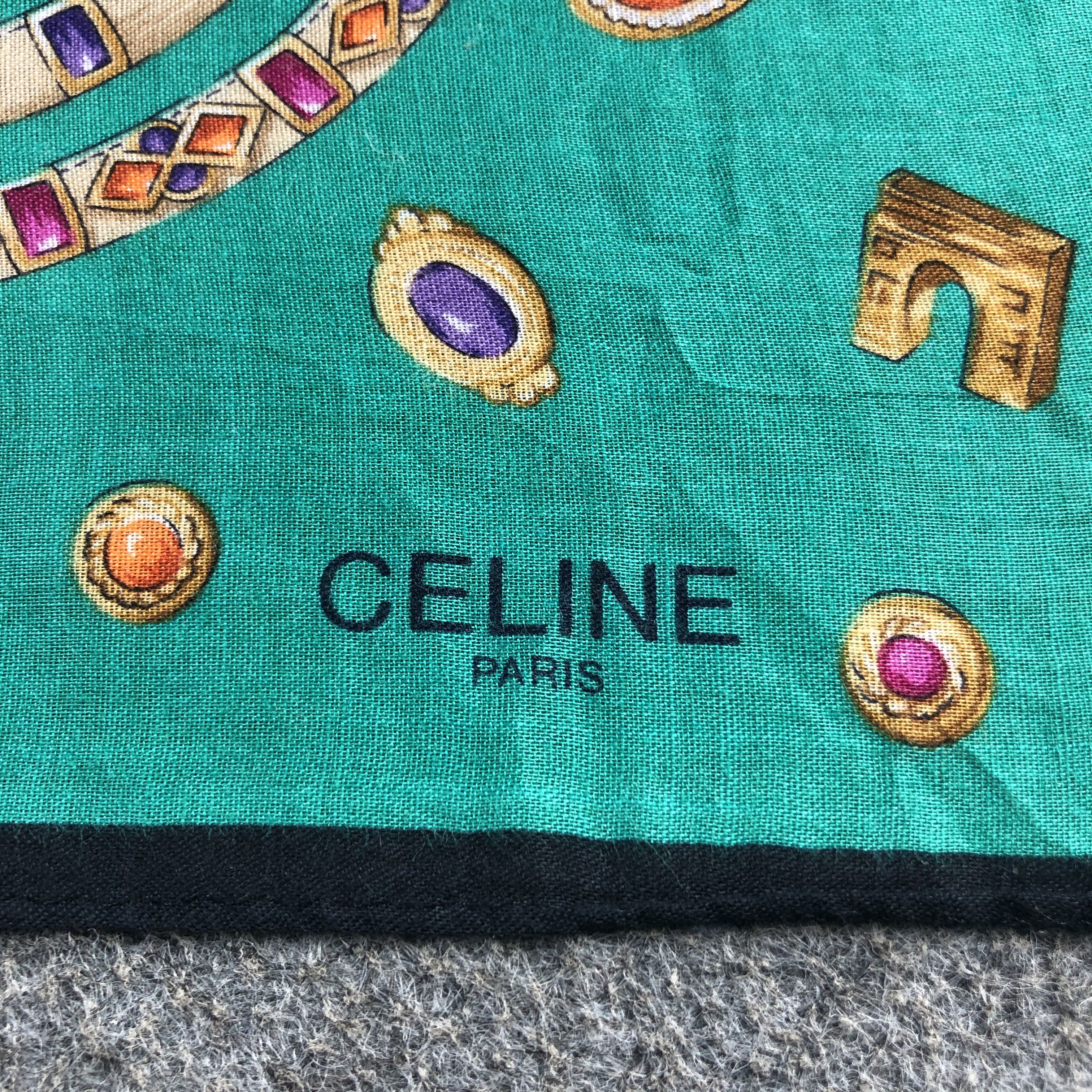 Celine Celine Luxury Handkerchief Neckerchief Bandana H2643 Size ONE SIZE - 3 Thumbnail