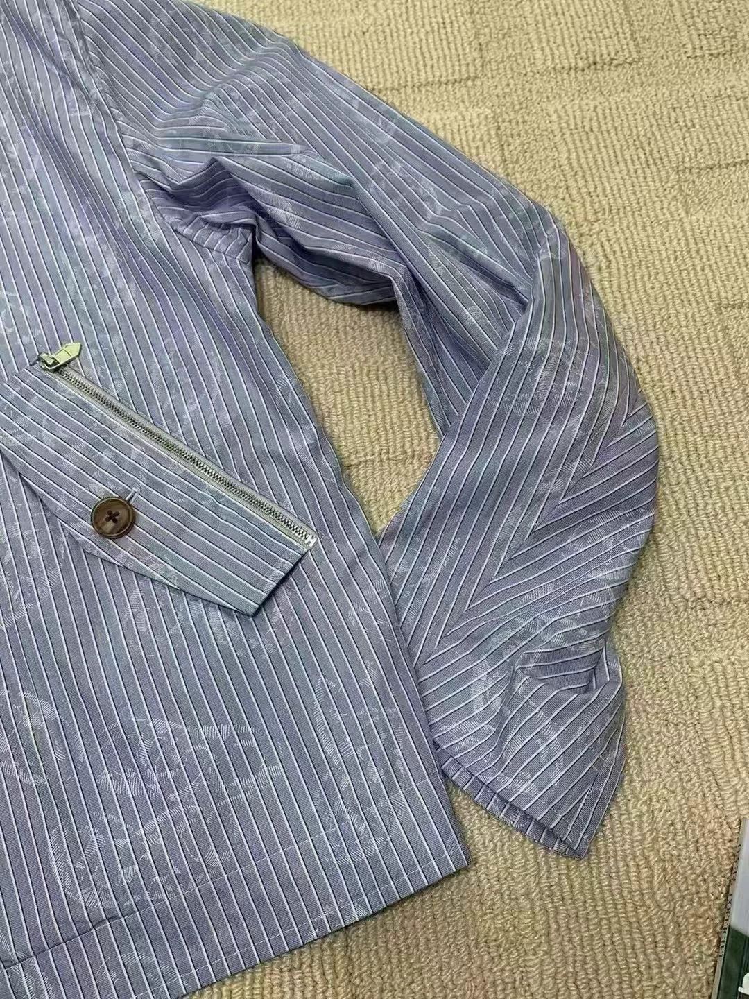 Hermes HERMES Pig Nose Striped Print Like New Jacket 48 Size US M / EU 48-50 / 2 - 8 Thumbnail