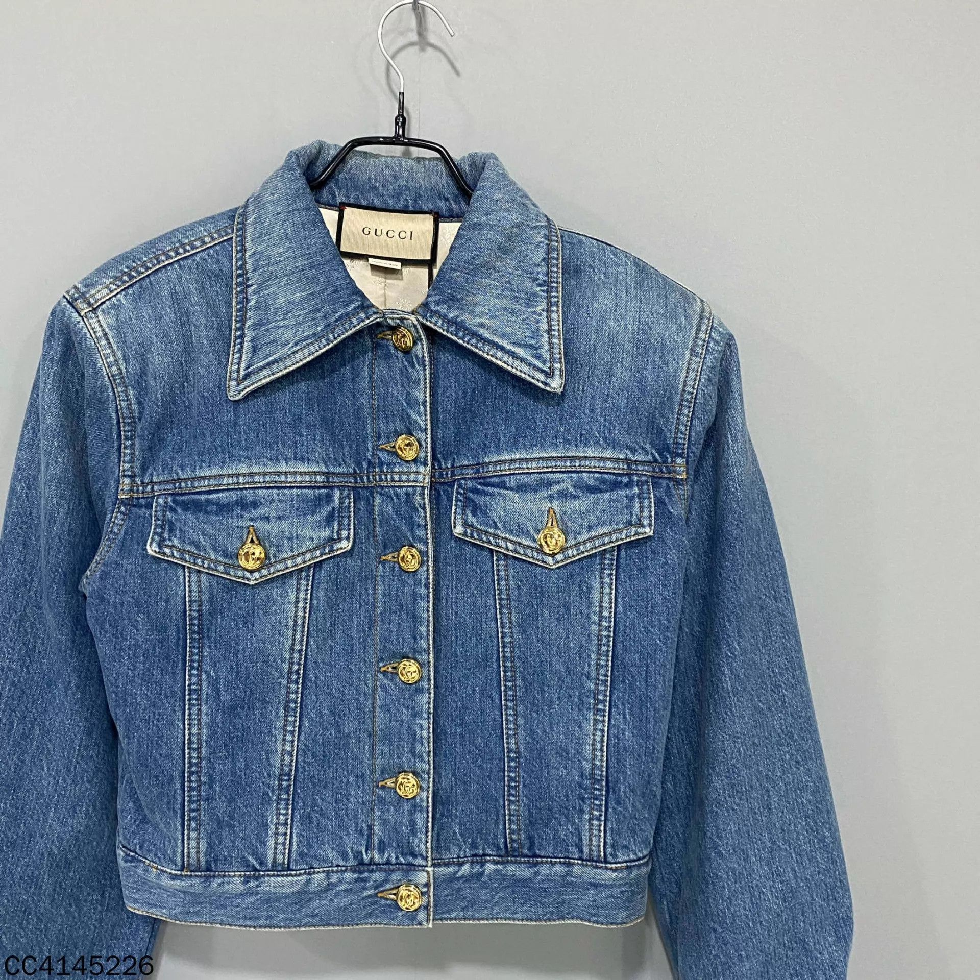 Gucci Gucci Gold Button Washed Thick Denim Jacket 36 Size XS / US 0-2 / IT 36-38 - 2 Thumbnail