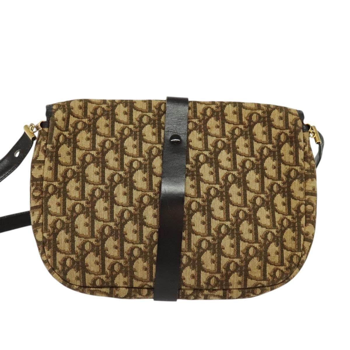 Dior DIOR Trotter Canvas Shoulder Bag Brown Gold Size ONE SIZE - 3 Thumbnail