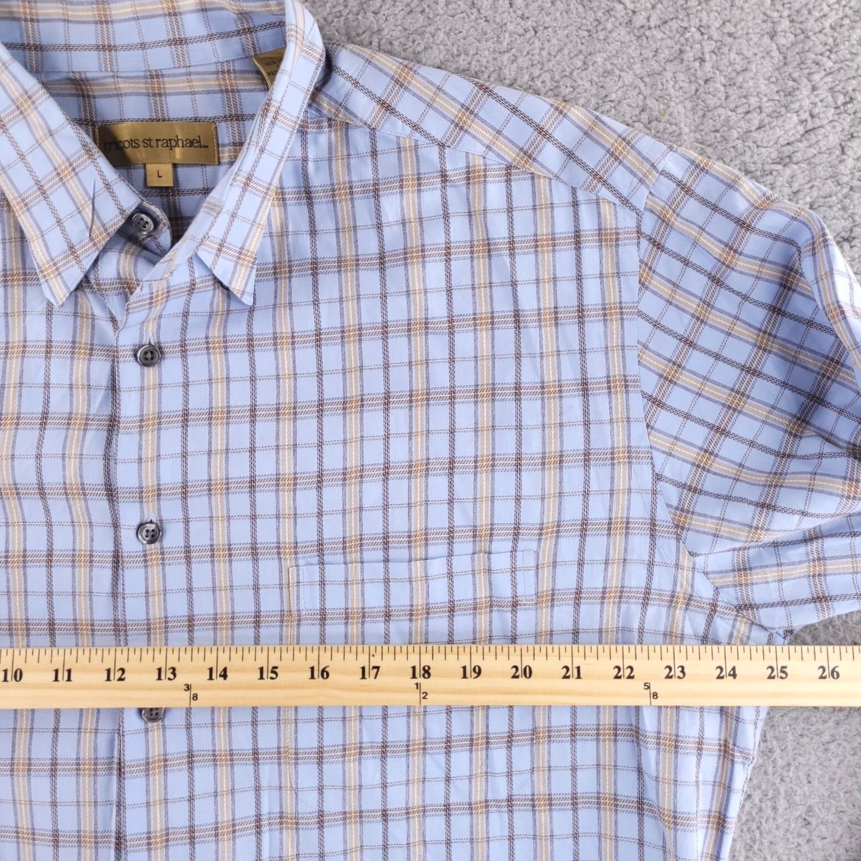 Vintage Tricots St Raphael Shirt Mens Large Check Blue Button Up Long Sleeve Tuck In Size US L / EU 52-54 / 3 - 5 Thumbnail