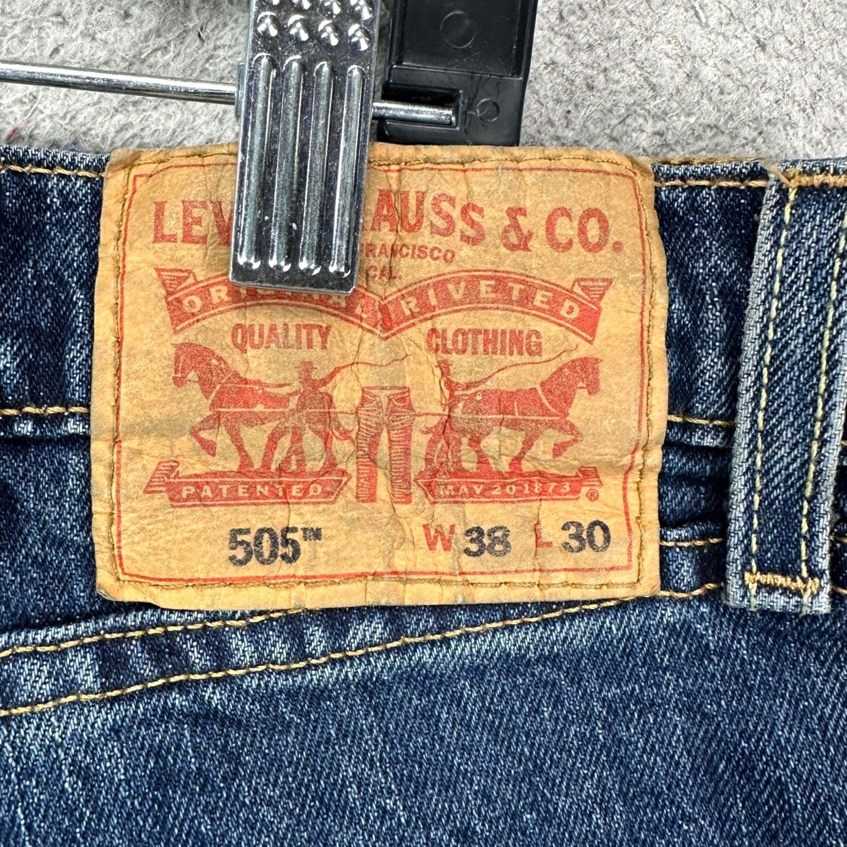 Levi's Levi's 505 Original Fit Jeans Straight Blue Mens 38X30 Regular - 5-Pocket Comfort Stretch Denim EUC Size US 38 / EU 54 - 6 Thumbnail