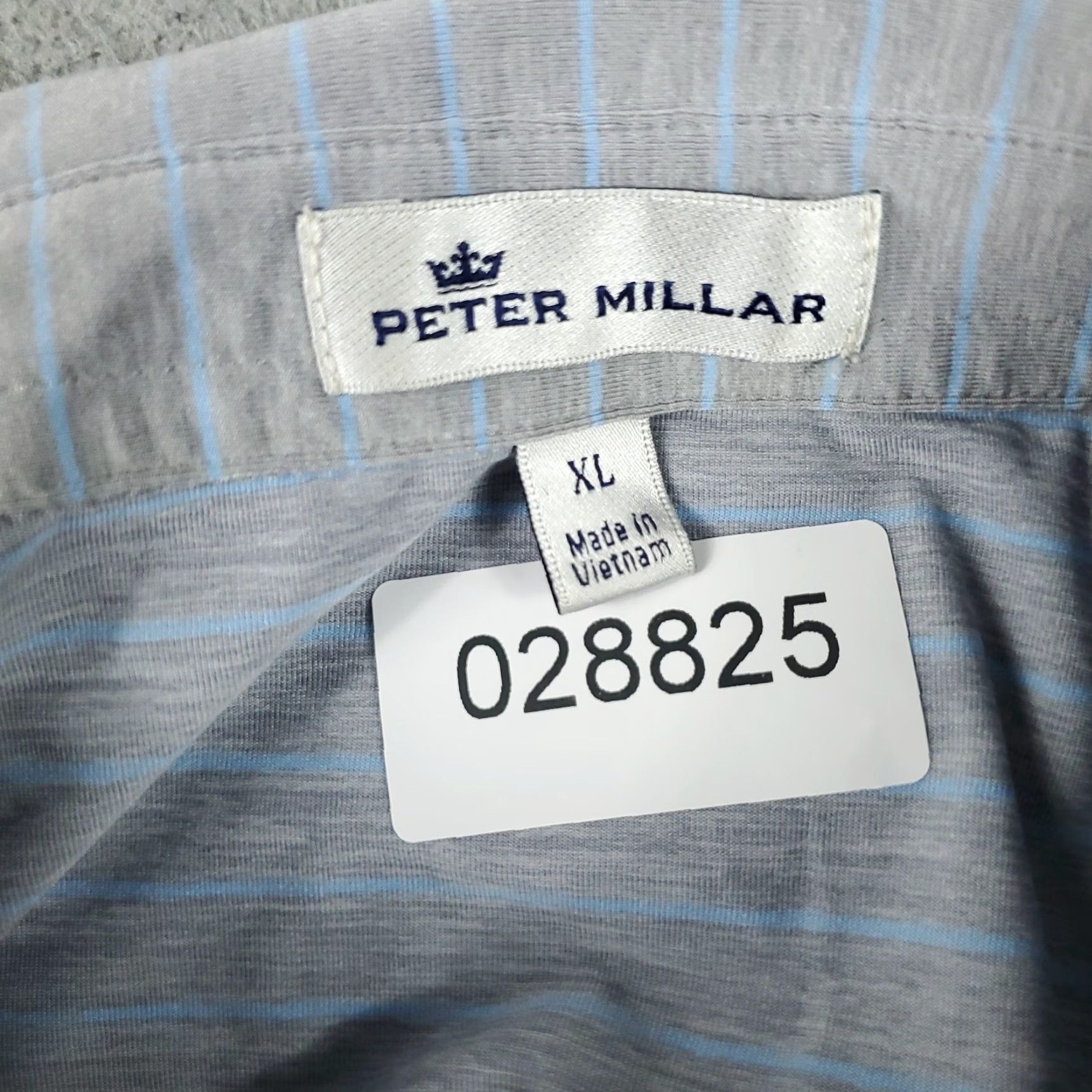 Peter Millar Peter Millar Shirt Mens XL Blue Gray Striped Golf Casual Short Sleeve Size US XL / EU 56 / 4 - 8 Thumbnail