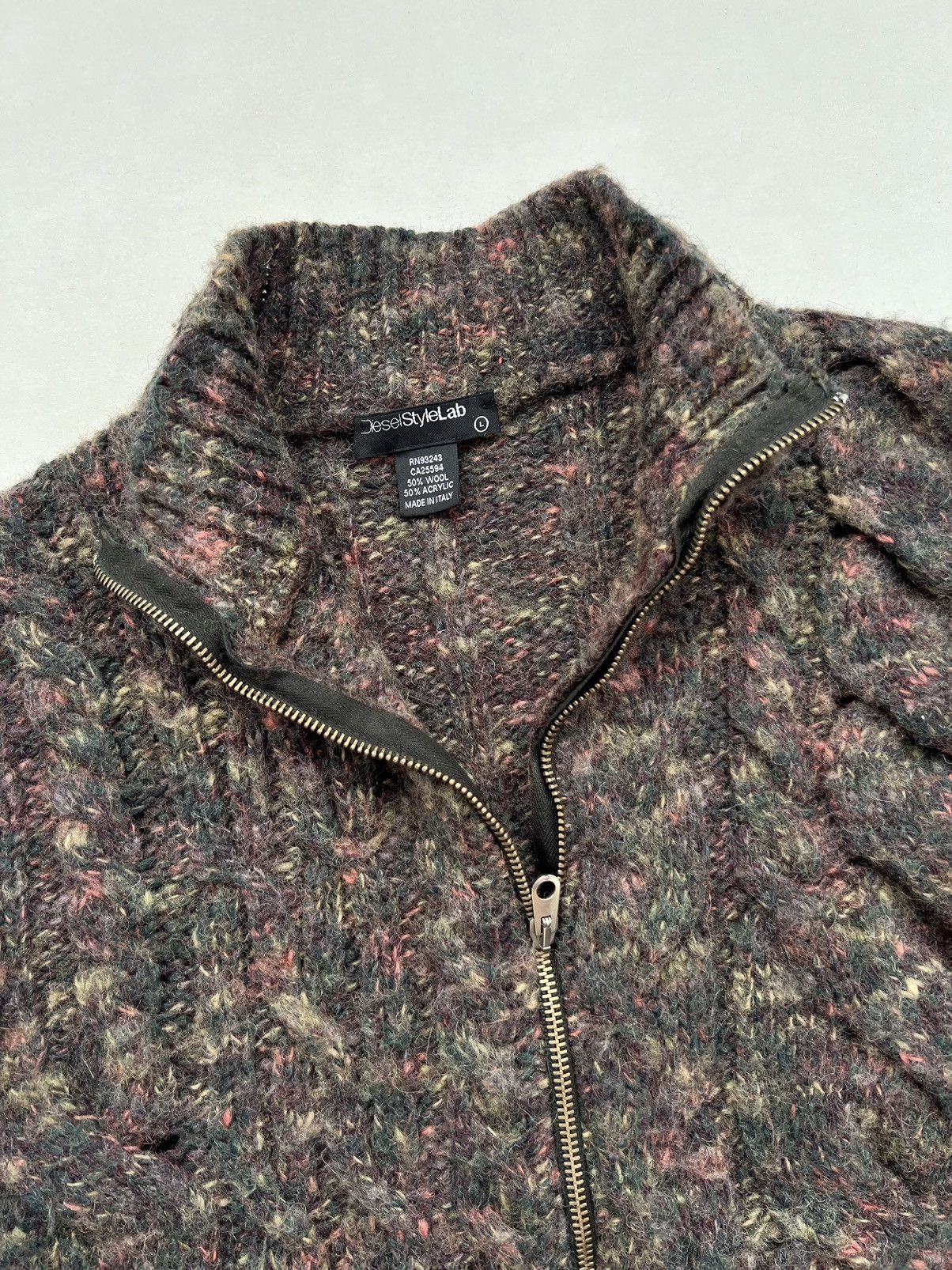 Y/Project 🔥Rare F/W03 Diesel StyleLab Chunky Melange Wool Zip Sweater Size US M / EU 48-50 / 2 - 7 Thumbnail