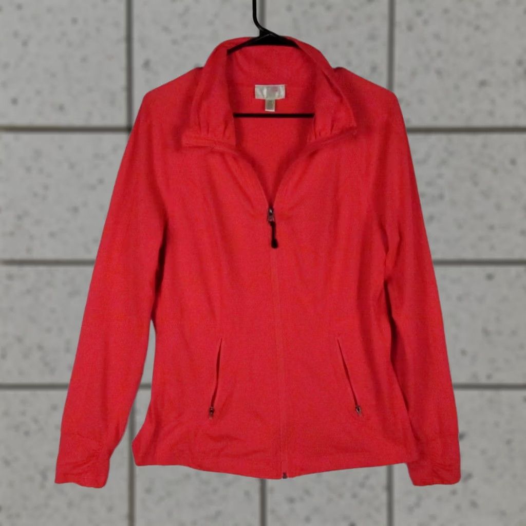 Vintage Tangerine Womens Activewear Jacket Medium Red Full Zip Pockets Athletic Track Jacket Size M / US 6-8 / IT 42-44 - 1 Thumbnail