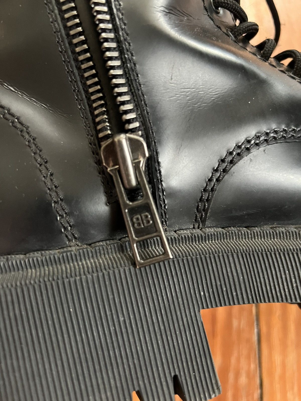 Balenciaga Black stomper with double ziper boots