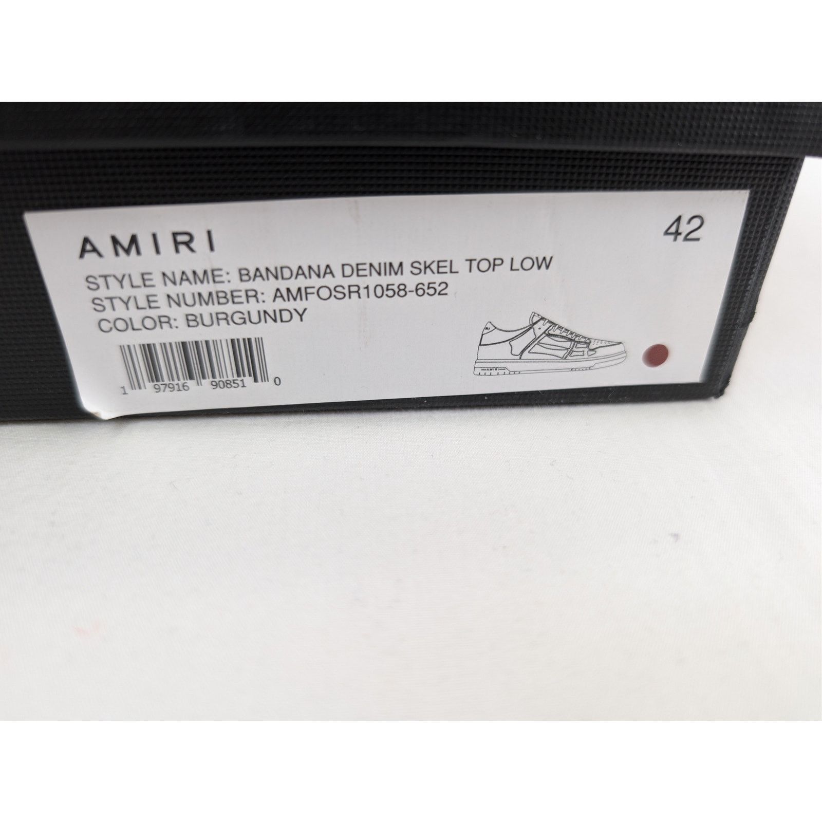Amiri o1rshd1 Q:2/Bandana Denim Skeleton Top Low Sneakers Burgundy Size US 9 / EU 42 - 23 Thumbnail