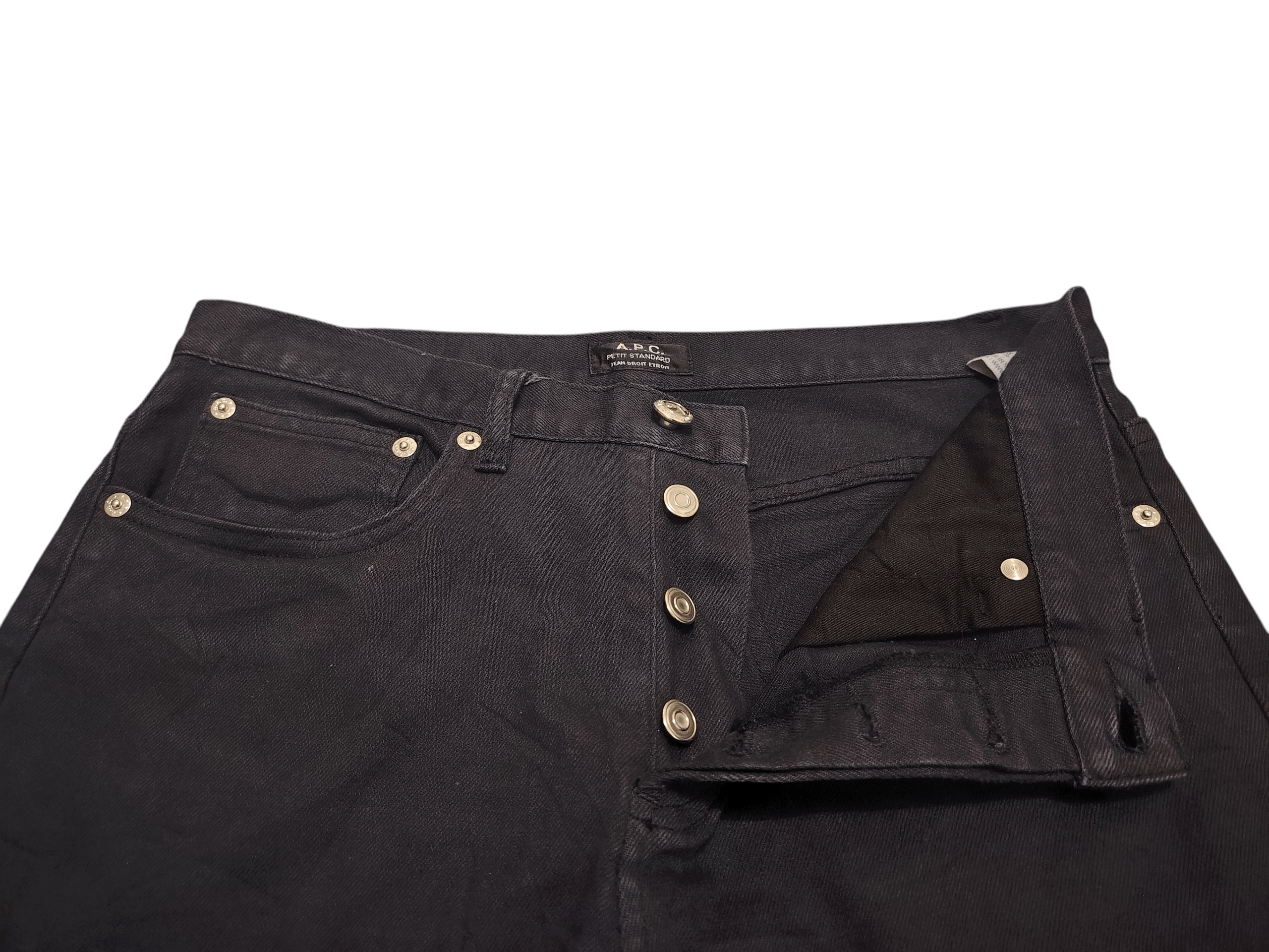 A.P.C. A.P.C Petit Standard Jean Droit Etroit Stretch Black Jeans Size US 30 / EU 46 - 6 Thumbnail