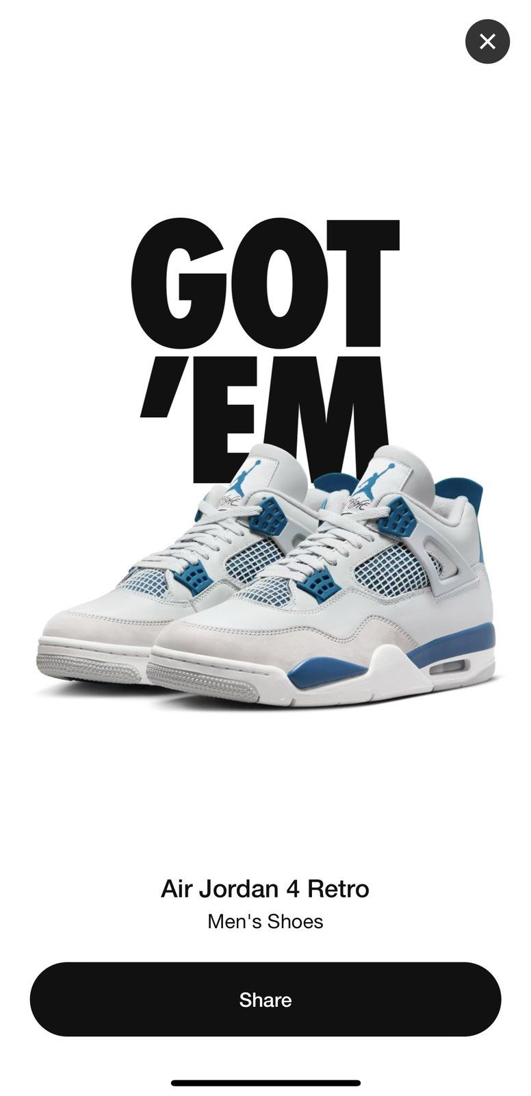 Jordan Brand × Nike NIKE AIR JORDAN 4 (Military Blue) Size US 10.5 / EU 43-44 - 16 Thumbnail