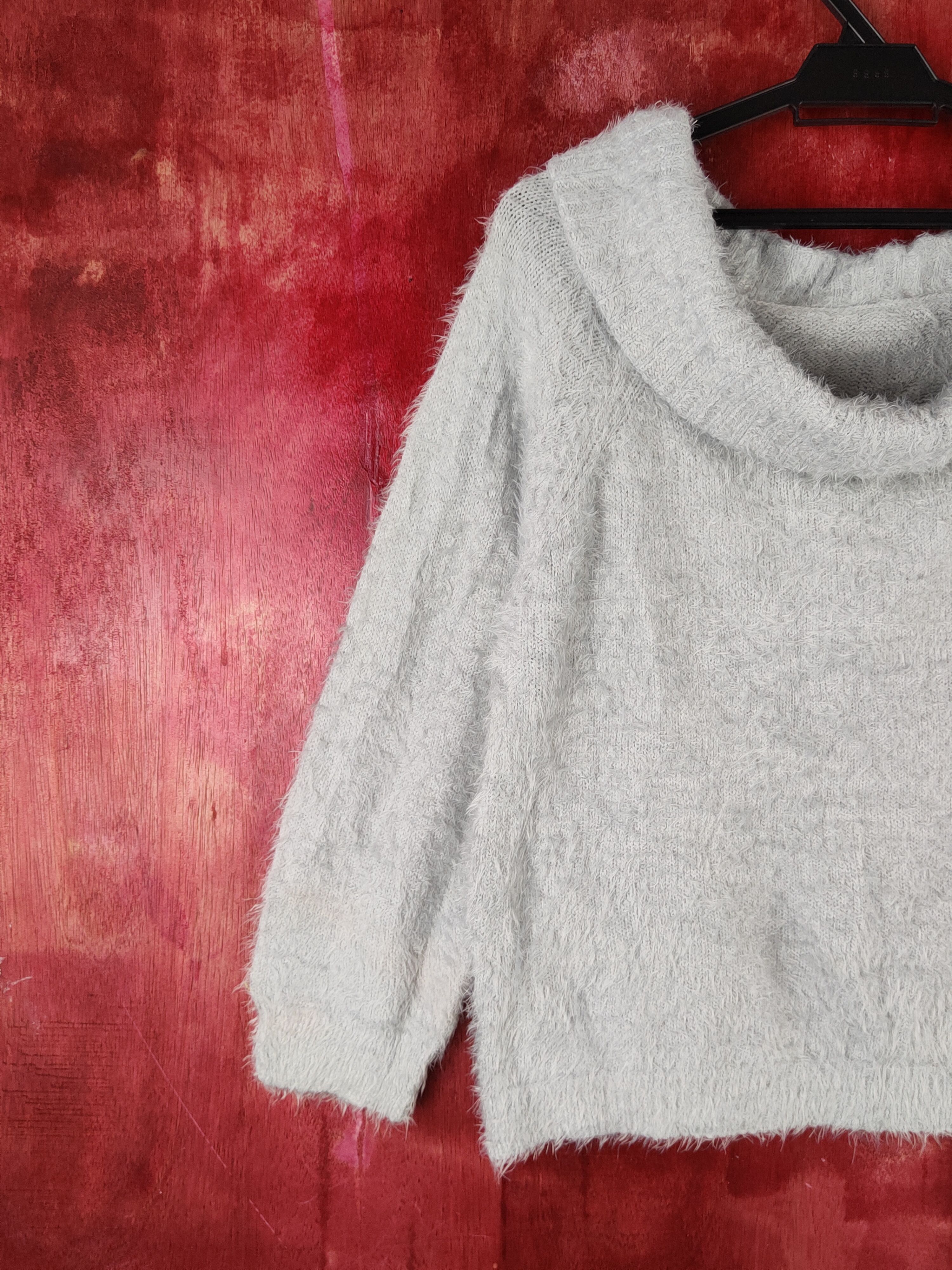 Japanese Brand × Vintage Holiday Holic Gray faded dirty Shaggy Fur Knitwear #S1965 Size M / US 6-8 / IT 42-44 - 3 Thumbnail